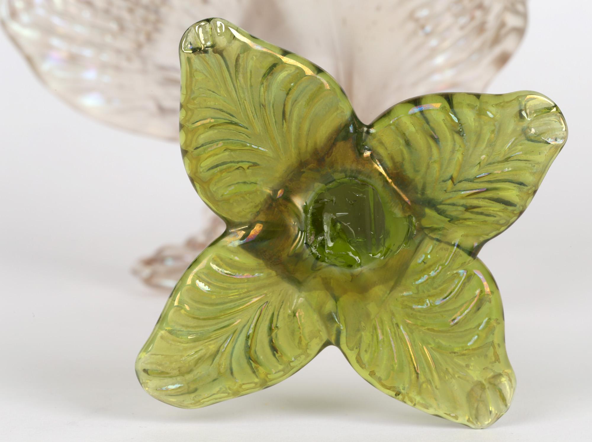 Wilhelm Kralik Sohne Bohemian Iridescent Art Glass Solifleur Floral Vase 2