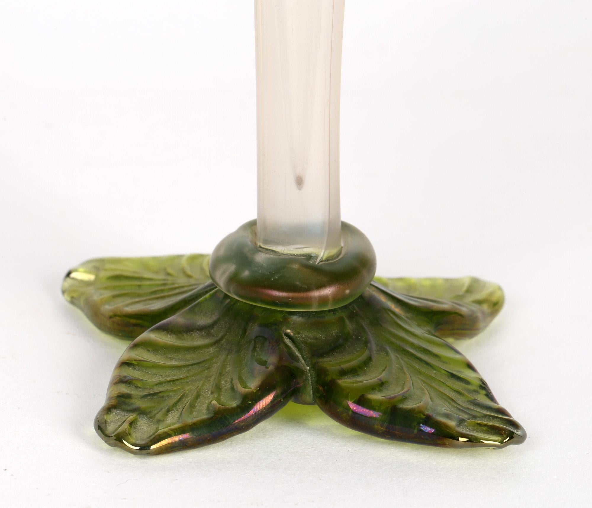 Wilhelm Kralik Sohne Bohemian Iridescent Art Glass Solifleur Floral Vase 6