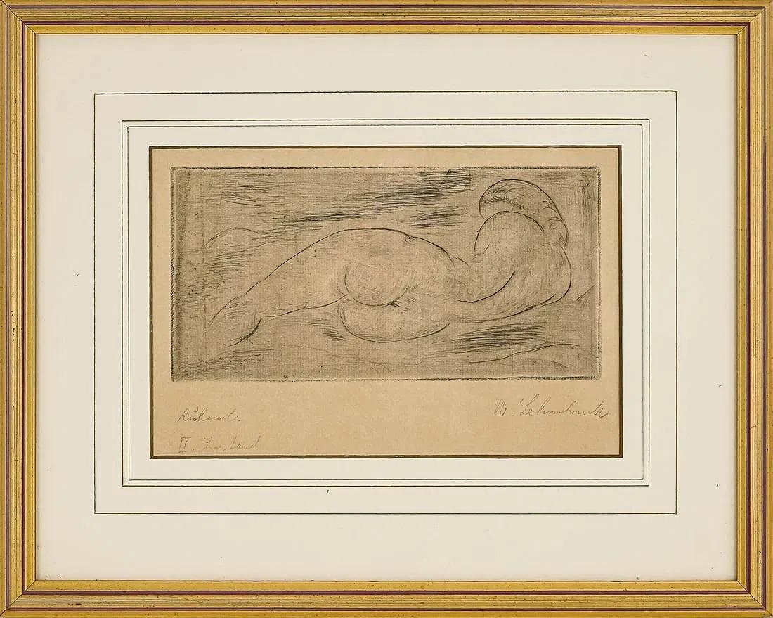 Ruhende (vom Rücken) - Print by Wilhelm Lehmbruck
