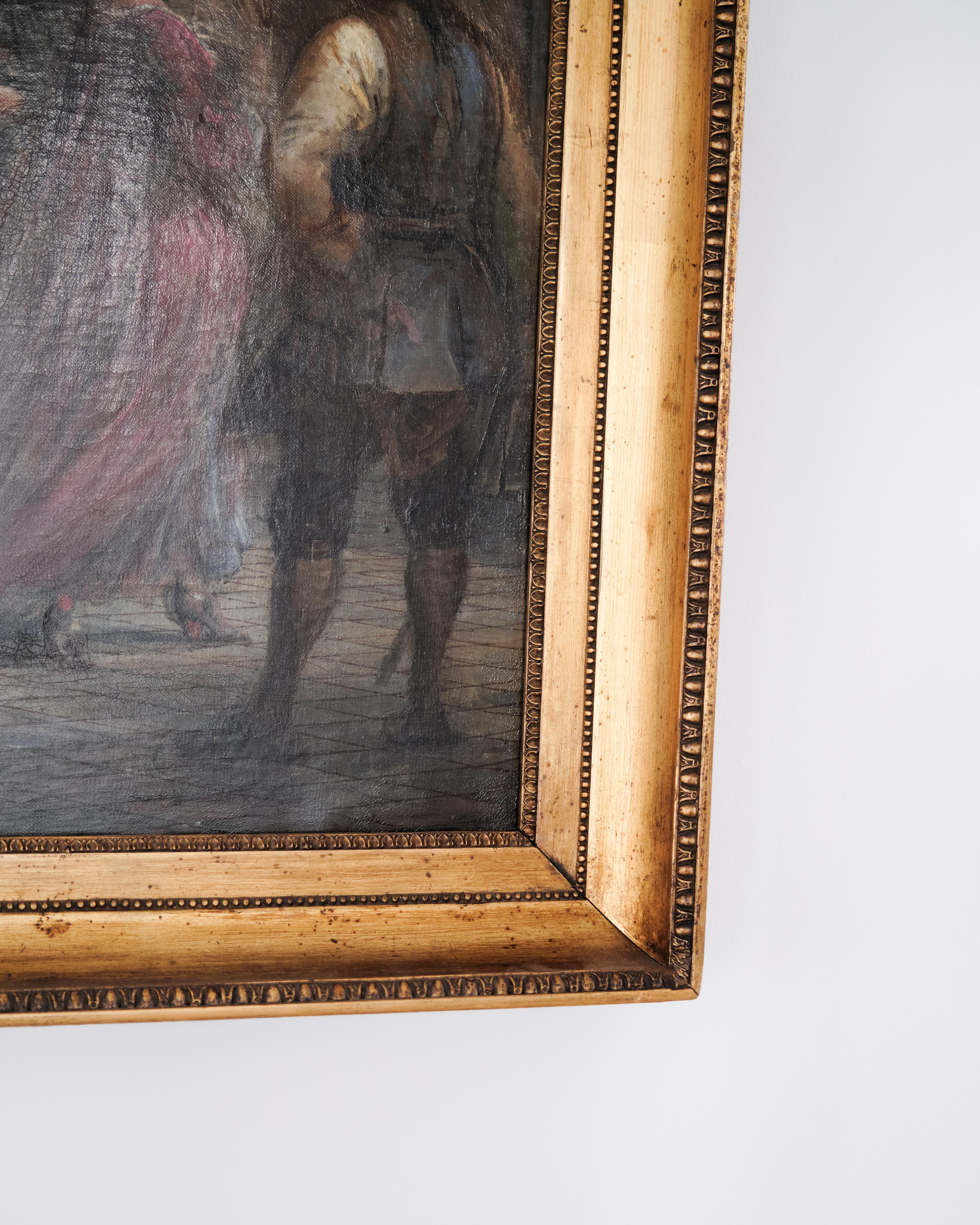 Öl auf Leinwand, Wilhelm Marstrand (1810-1873) zugeschrieben, zeigt die Schlussszene aus Ludvig Holbergs Komödie 