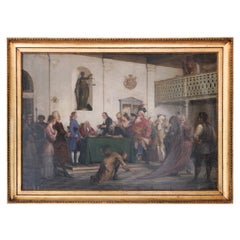 Huile sur toile de Wilhelm Marstrand Ludvig Holberg "Le joyeux naufrage", 95 x 135 Huile sur toile de Wilhelm Marstrand Ludvig Holberg "Le joyeux naufrage", 95 x 135