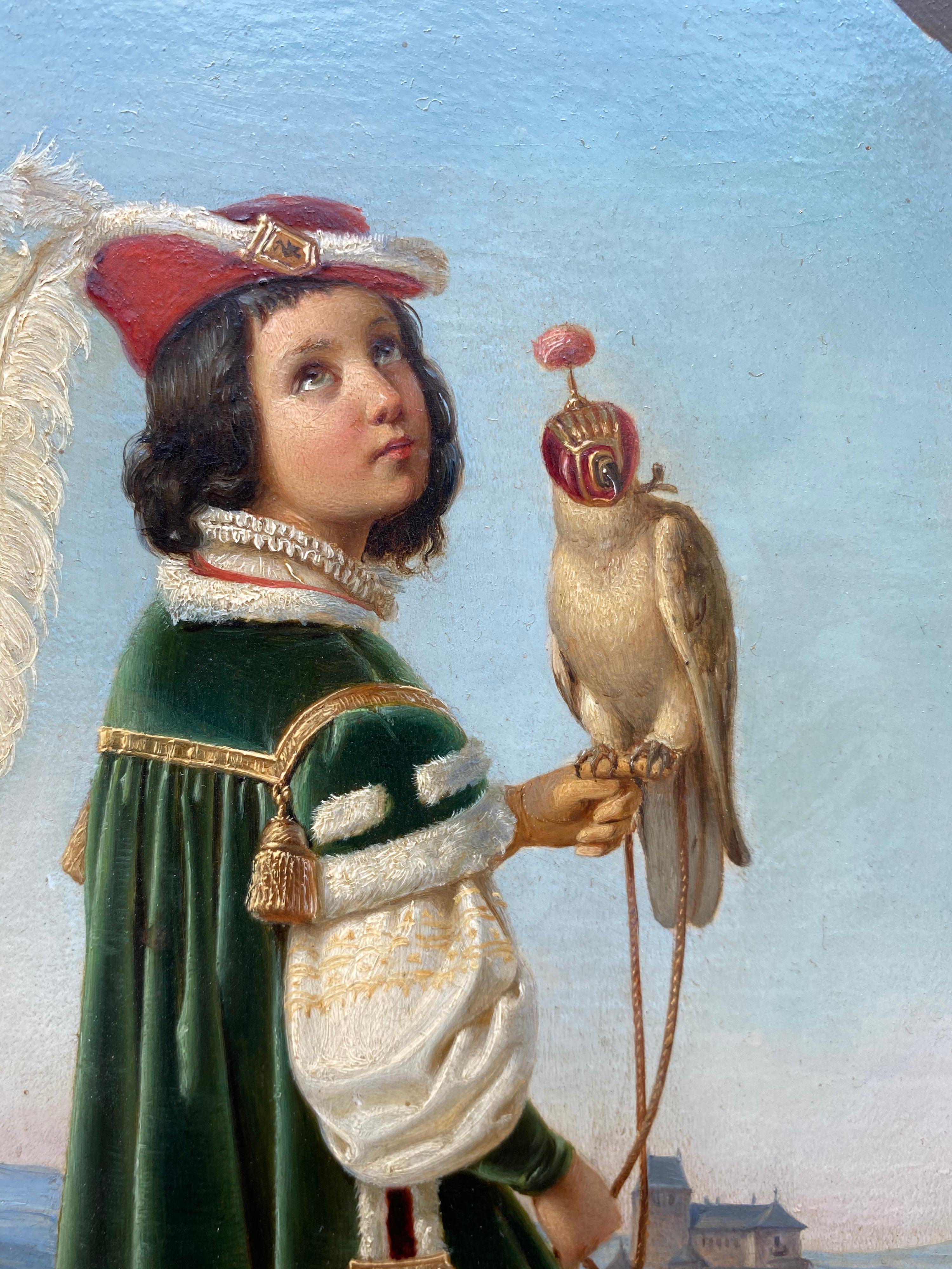 19th century German Nazarene painting - The young prince - Nazarener Von Schadow 3