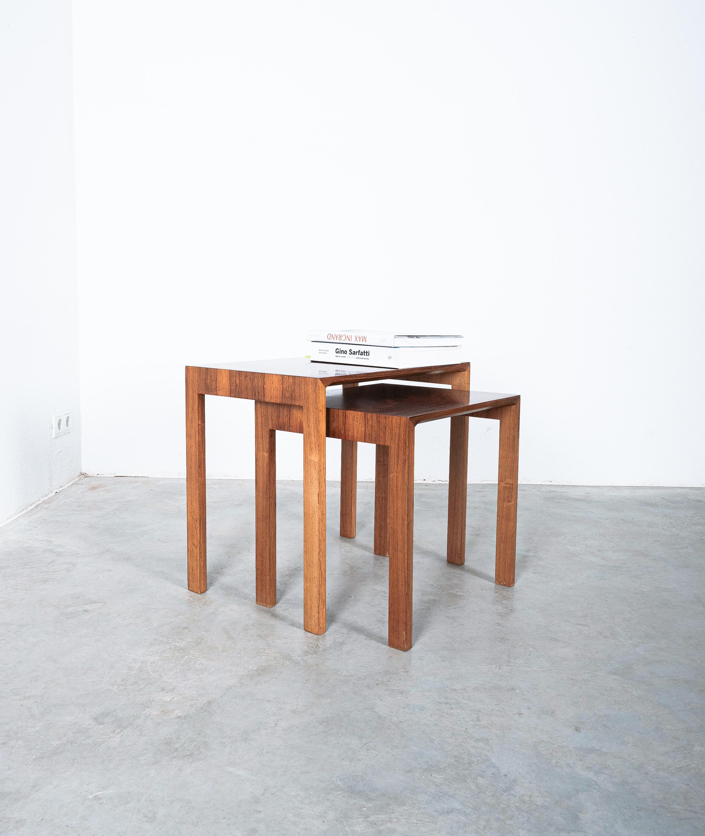 Wilhelm Renz Nesting Tables Rosewood Veneer, Germany, Mid-Century In Good Condition In Vienna, AT