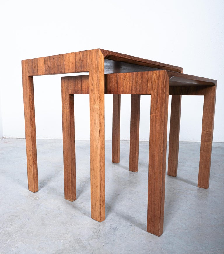 Wilhelm Renz Nesting Tables Rosewood Veneer, Germany, Mid-Century For ...