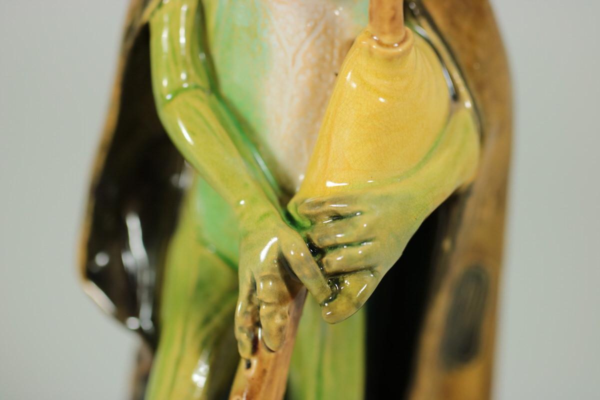 Wilhelm Schiller Majolica Frog Playing Bagpipes Figure 5
