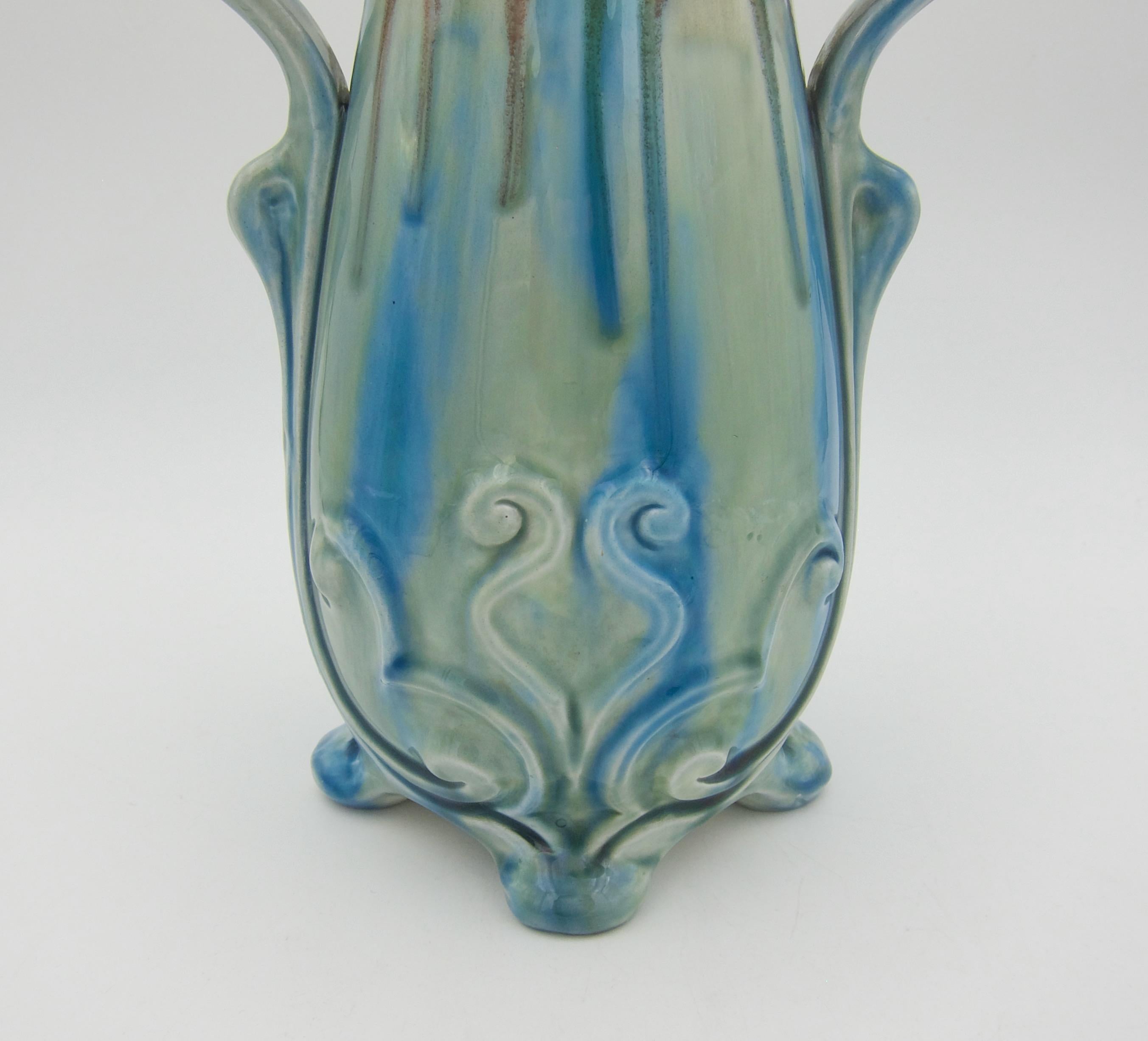 Wilhelm Schiller & Son Art Nouveau Double Handle Vase 6