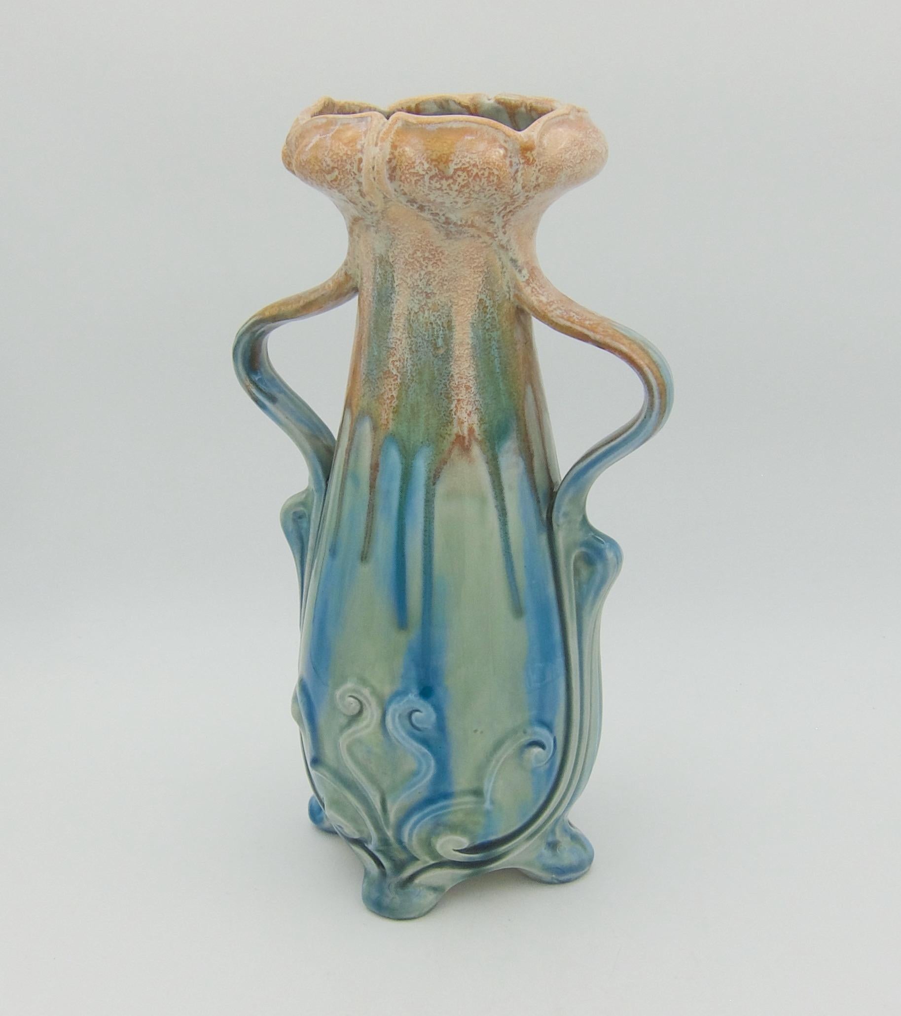 20th Century Wilhelm Schiller & Son Art Nouveau Double Handle Vase