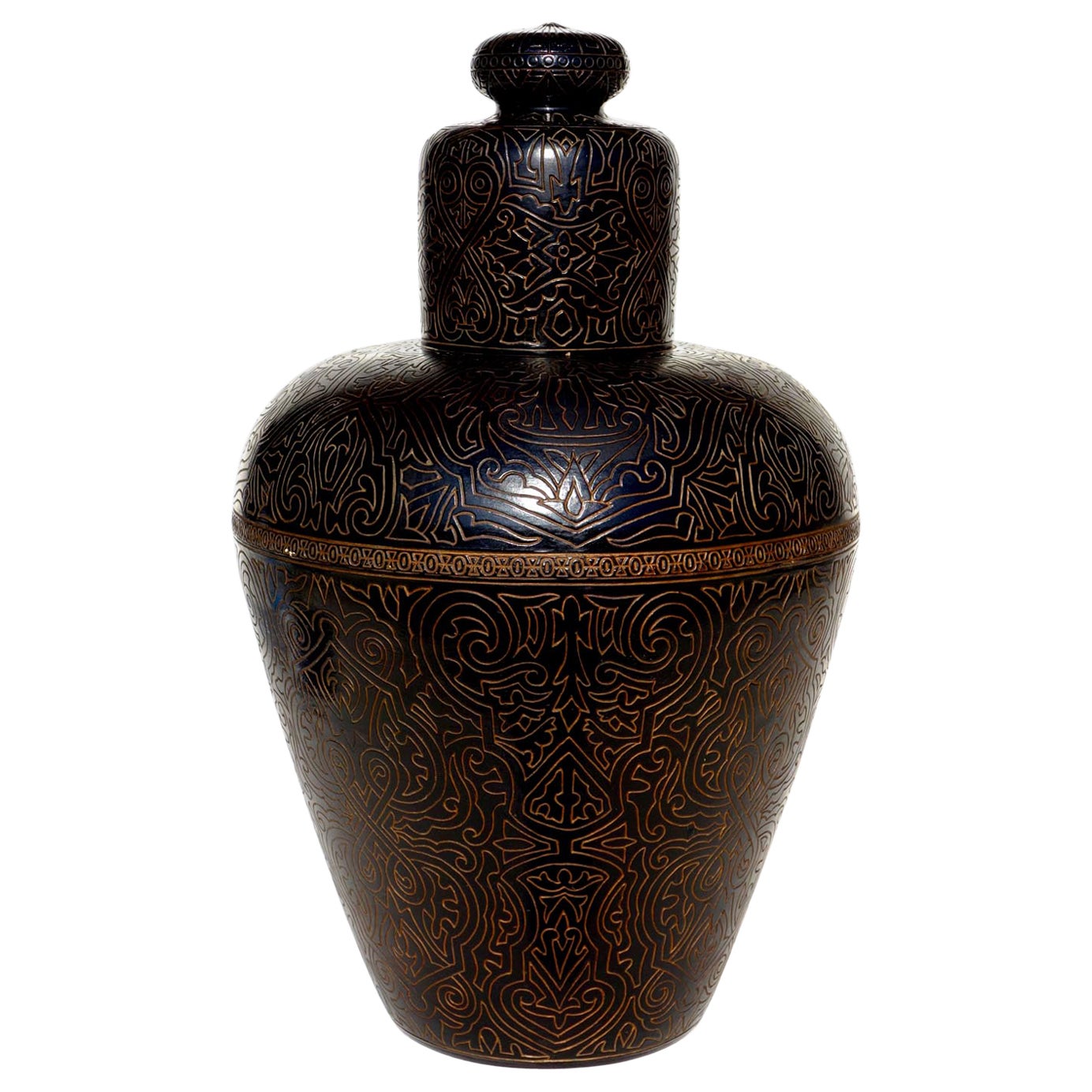 Wilhelm Schiller & Son, Early 1900 Austria Majolica Jugendstil Vase