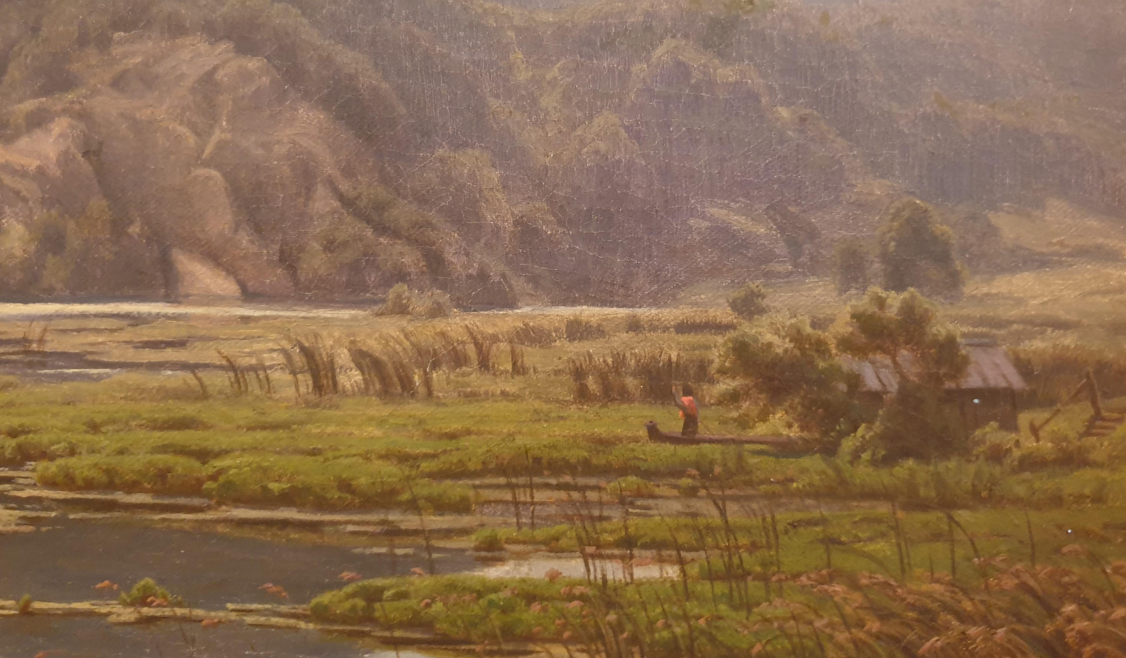 Painting SCHIRMER Oil German landscape romantic painter 19th century Switzerland 3