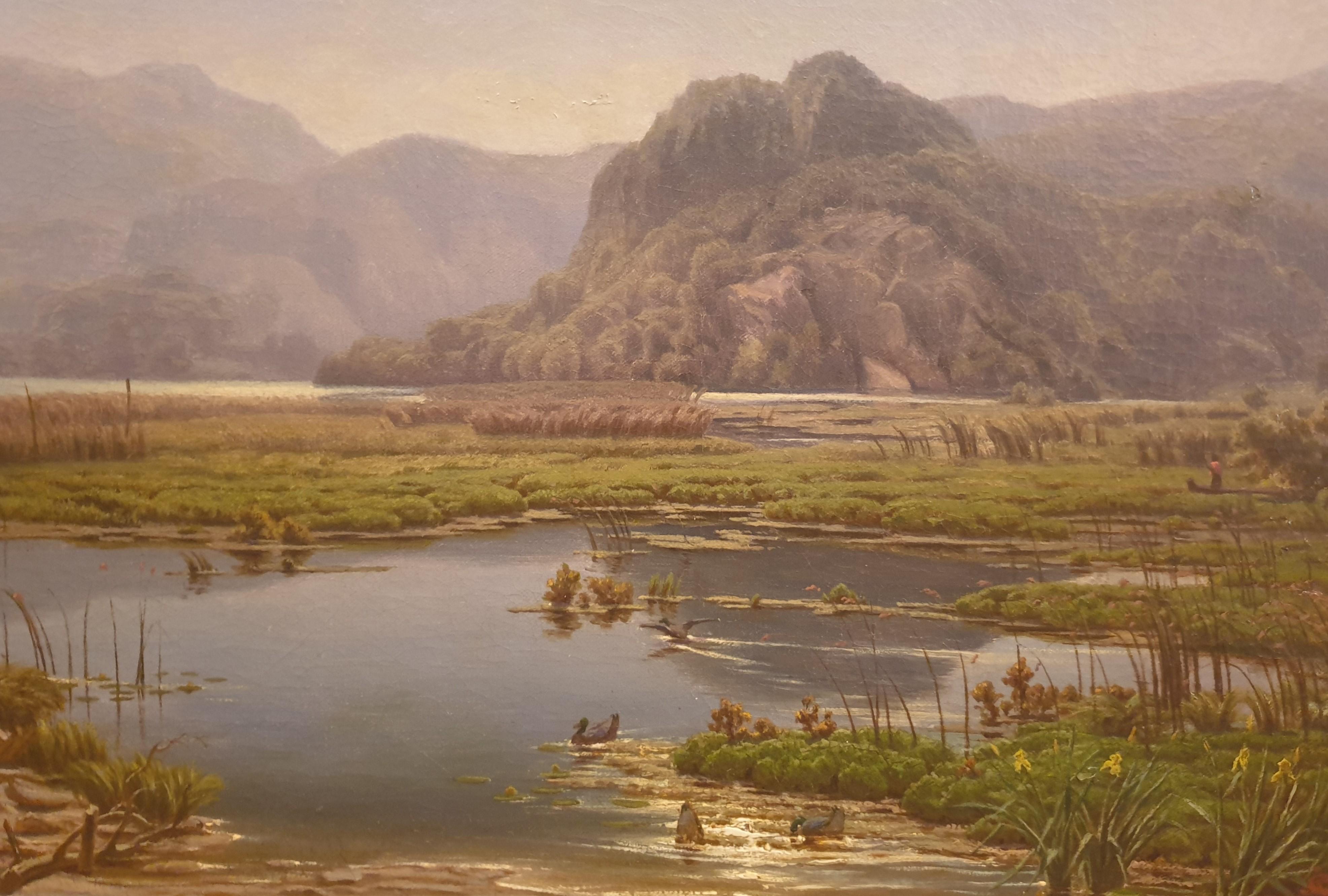 Painting SCHIRMER Oil German landscape romantic painter 19th century Switzerland 4