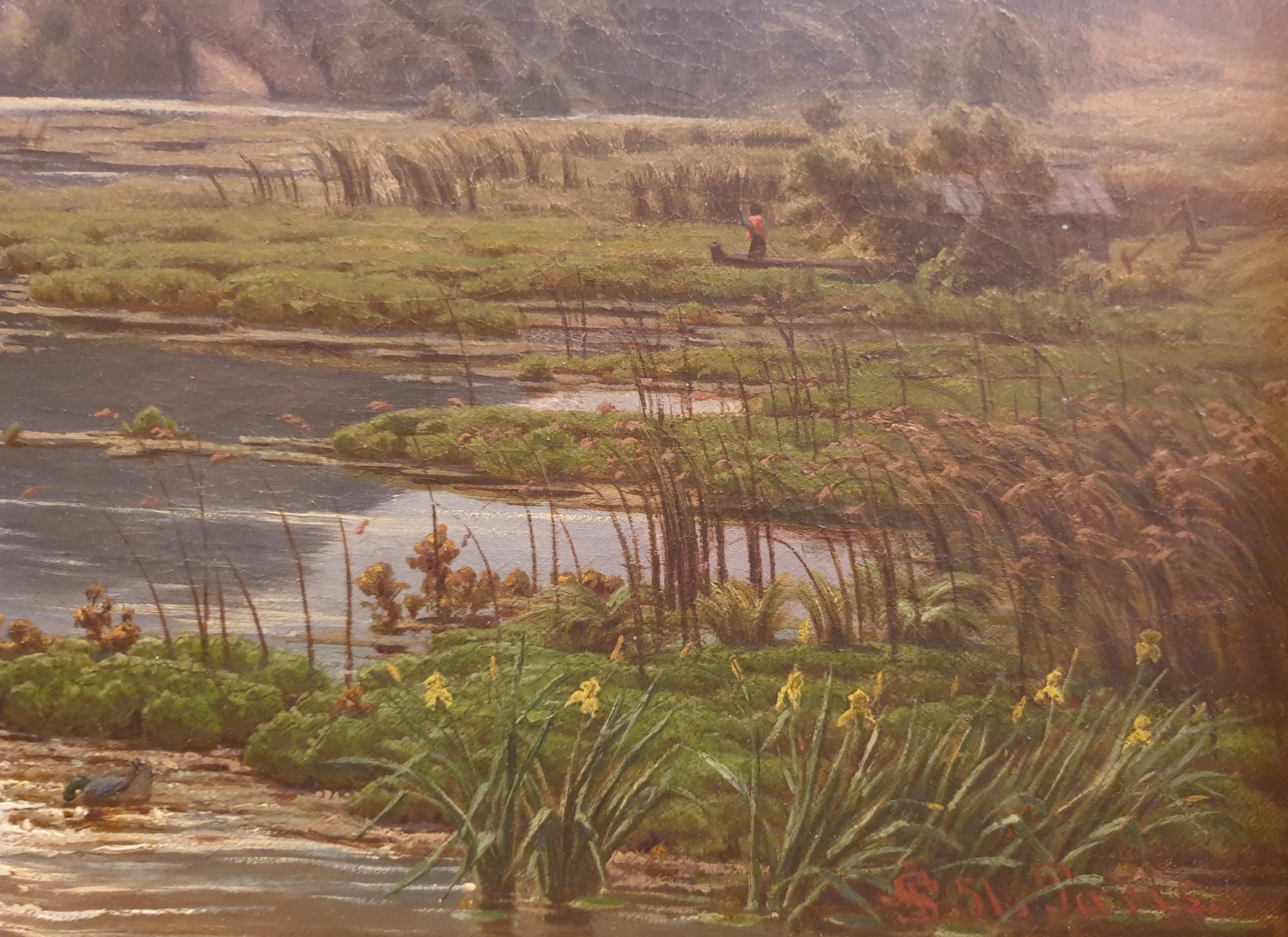 Painting SCHIRMER Oil German landscape romantic painter 19th century Switzerland 5