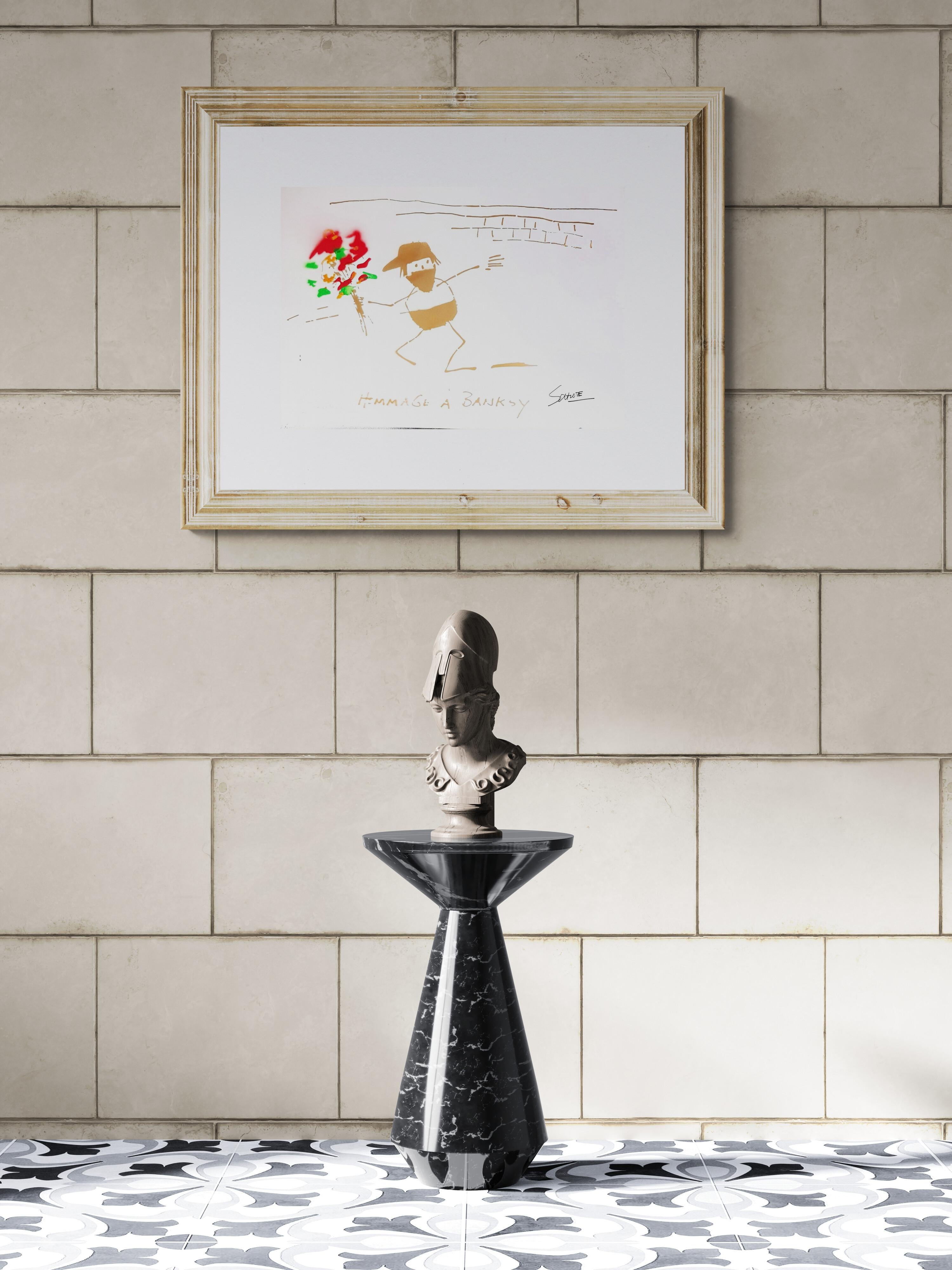 Hommage à Banksy (with orange, red and green Flowers, 30% OFF LIST PRICE) - Print by Wilhelm Schlote