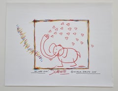 I love you (Stick Figure Art, Hearts, Elephant, Playful, Warm, Heartfelt)