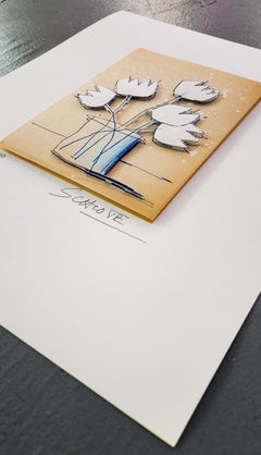 White Tulips (Stick Figure Art, Flowers, Playful, Warm, Heartfelt)
