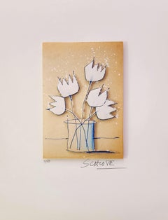 White Tulips (Stick Figure Art, Flowers, Playful, Warm, Heartfelt)