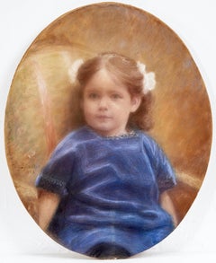 Portrait of a Girl in Blue Dress - 1920´s Pastel