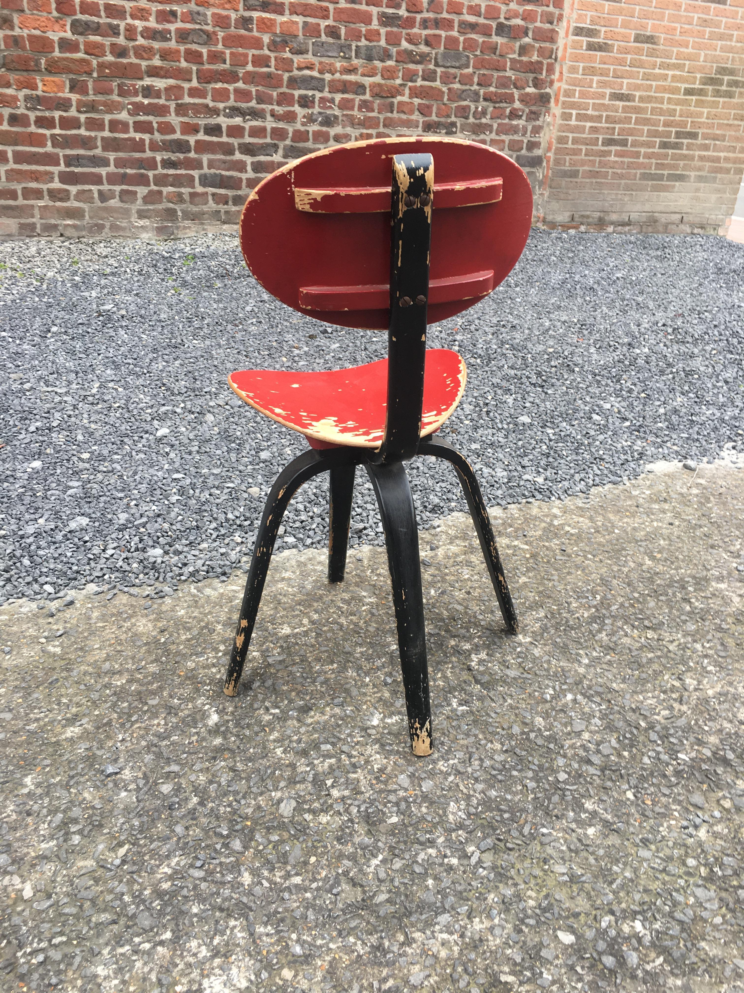 Mid-Century Modern Wilhelm von Bode, Rare Bow Wood Chair N ° 3, Edition Steiner, circa 1950 For Sale