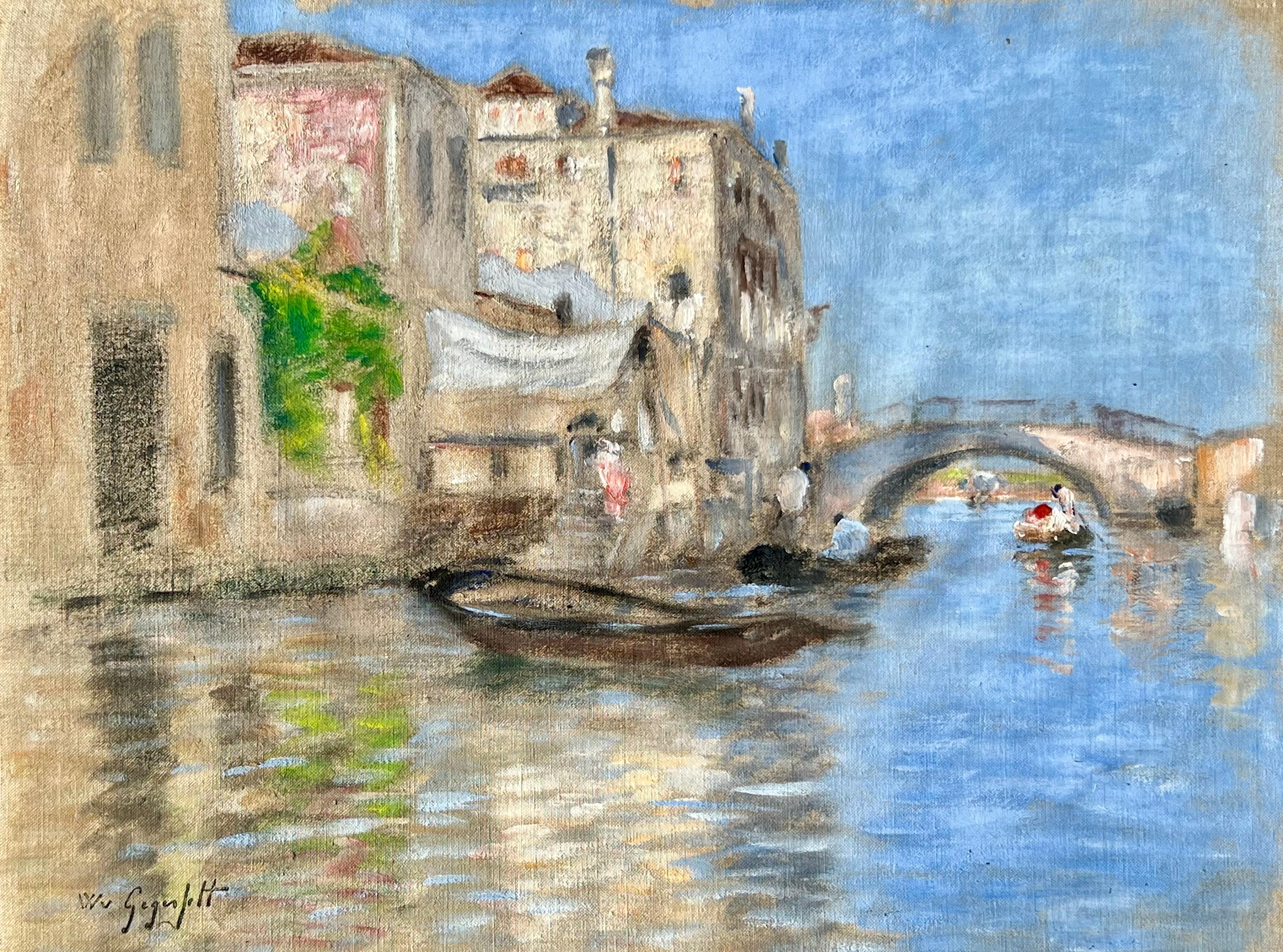 Canale veneziano - Painting di Wilhelm von Gegerfelt