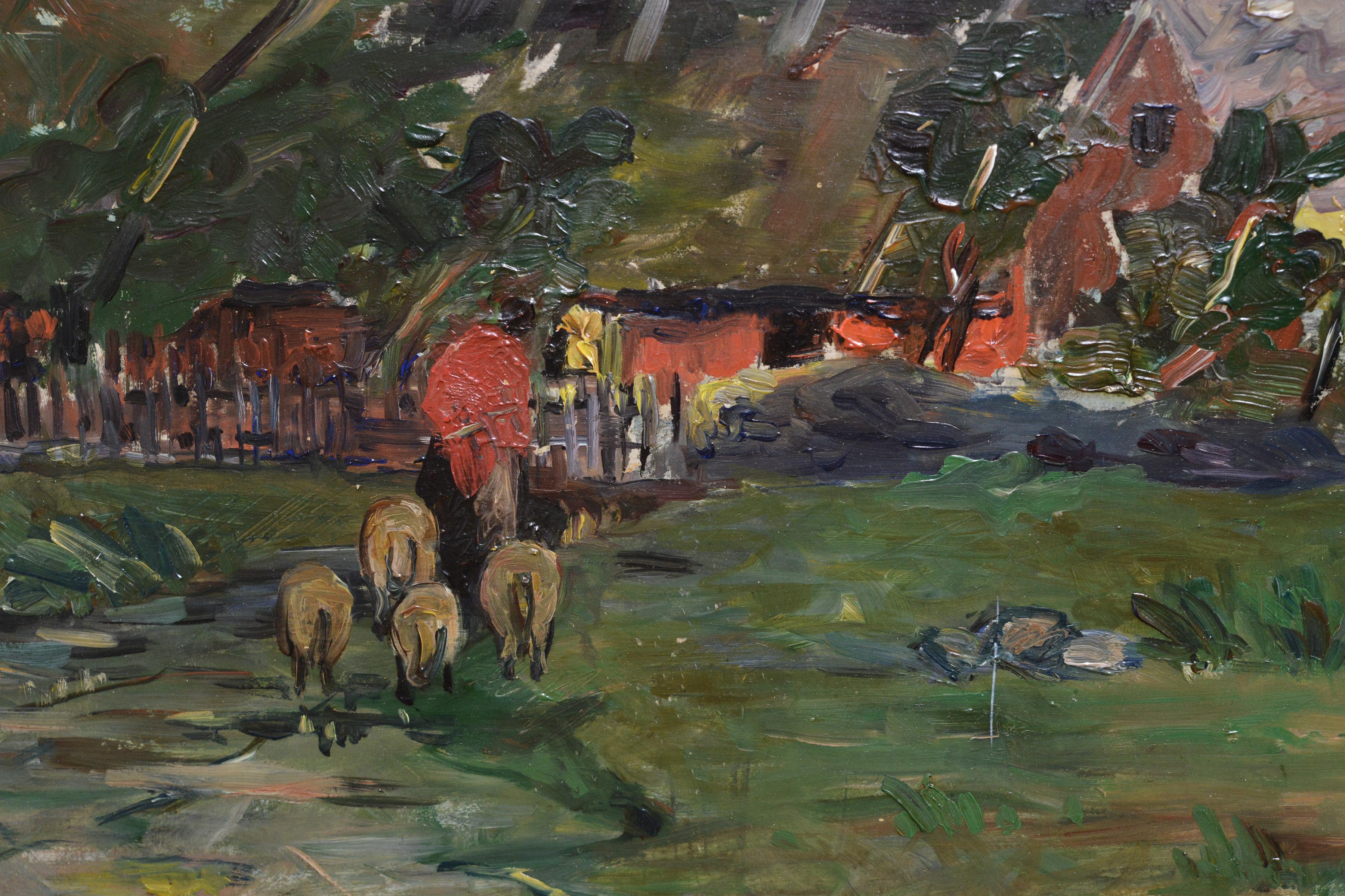 Avant l'orage Vivid paysage par un maître suédois 19e siècle - Impressionnisme Painting par Wilhelm von Gegerfelt 