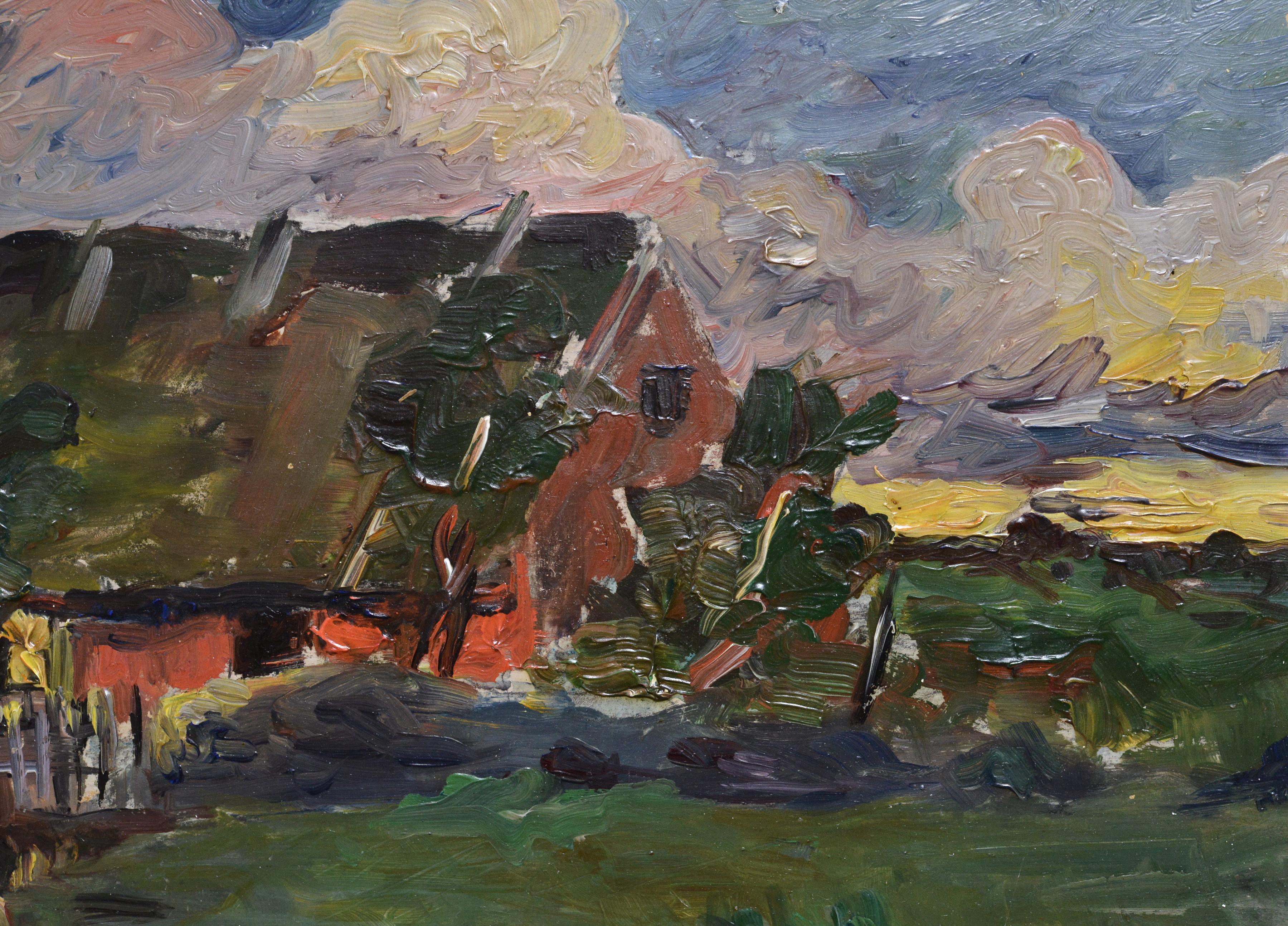Vivid Landscape Before Storm, lebendige Landschaft schwedischer Meister, 19. Jahrhundert (Impressionismus), Painting, von Wilhelm von Gegerfelt 