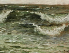 Breaking Waves Study, 19th Century Oil on Canvas