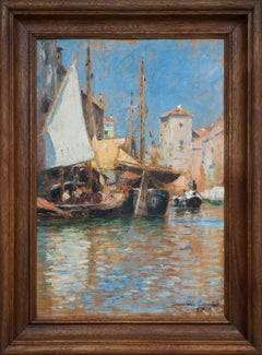 Antique Impressionistic Venice Scene by W. von Gegerfelt, c. 1880s