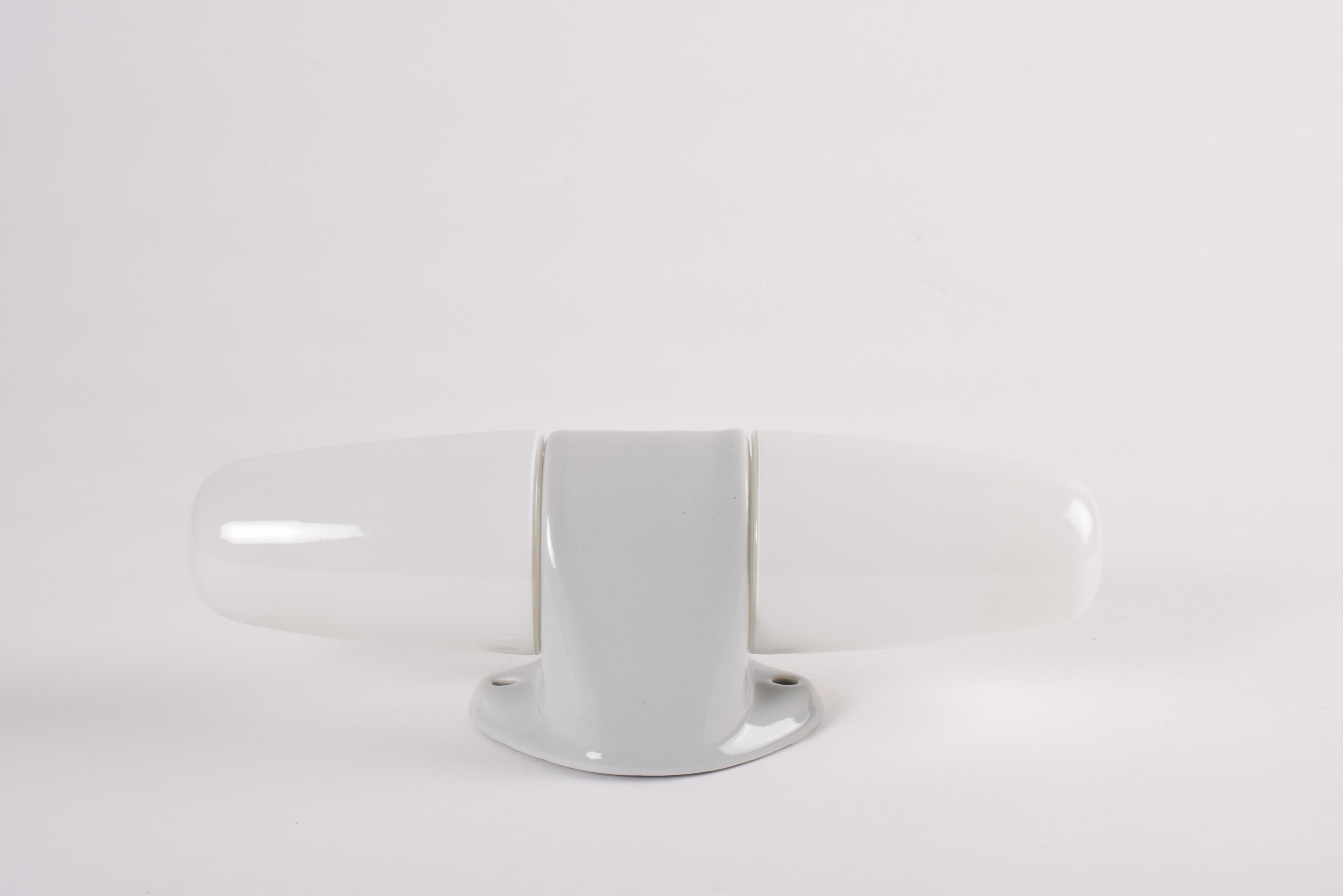 Wilhelm Wagenfeld Bauhaus Grey Double Wall Lamp Sconce, Lindner Germany 1950s In Good Condition In Aarhus C, DK