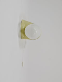 Two Wilhelm Wagenfeld Bauhaus Yellow Sconce Wall Lights, Linder Germany, 1950s