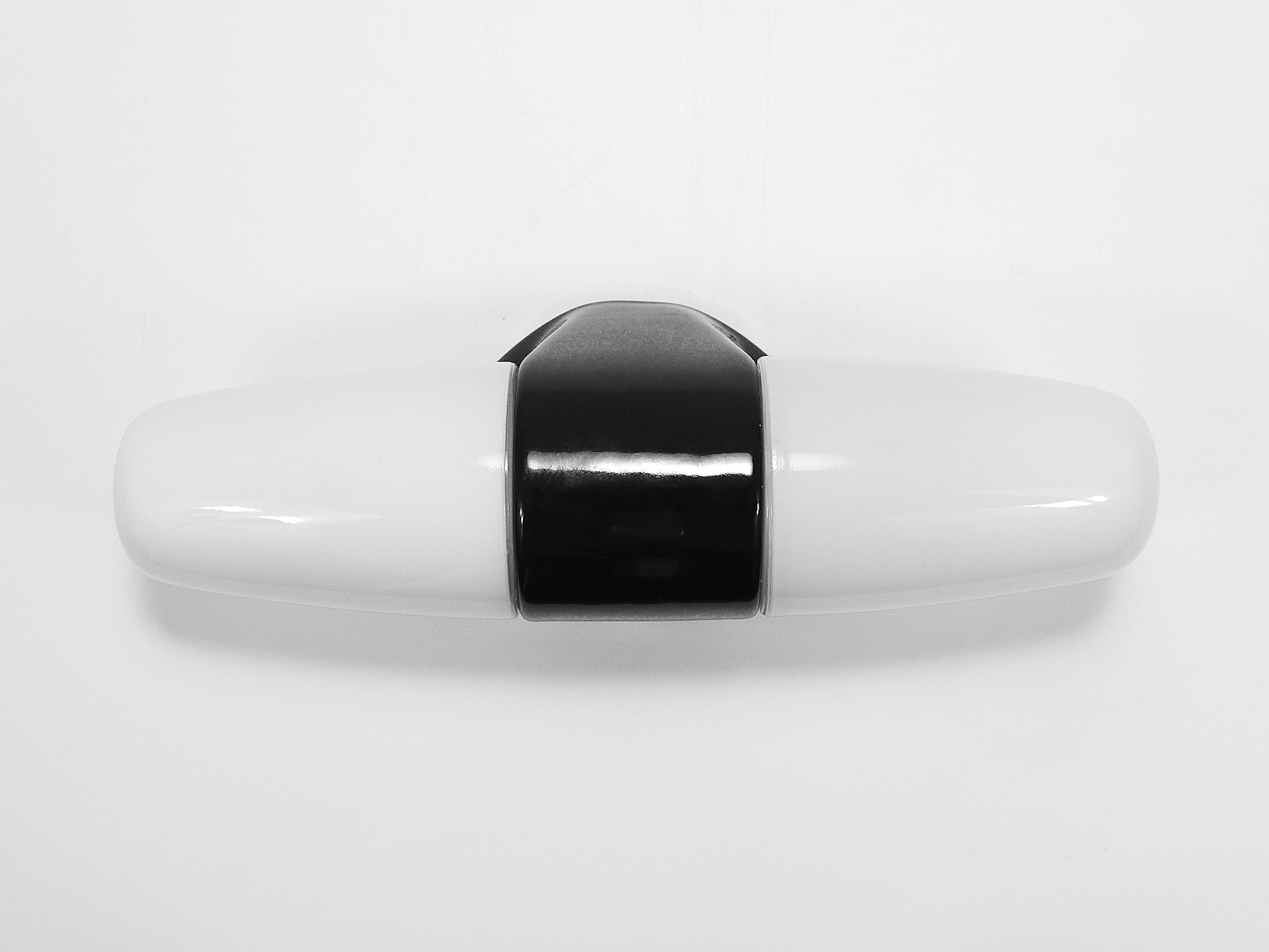 Wilhelm Wagenfeld Black Bauhaus Sconce Double Wall Light by Linder Germany, 1950 For Sale 6