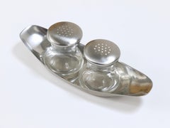 Wilhelm Wagenfeld Mid-Century Max & Moritz Salt Pepper Twins Shakers, WMF, 1950s