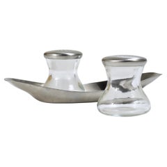 Salière, poivrière et shakers jumeaux de Wilhelm Wagenfeld du milieu du siècle, WMF, années 1950