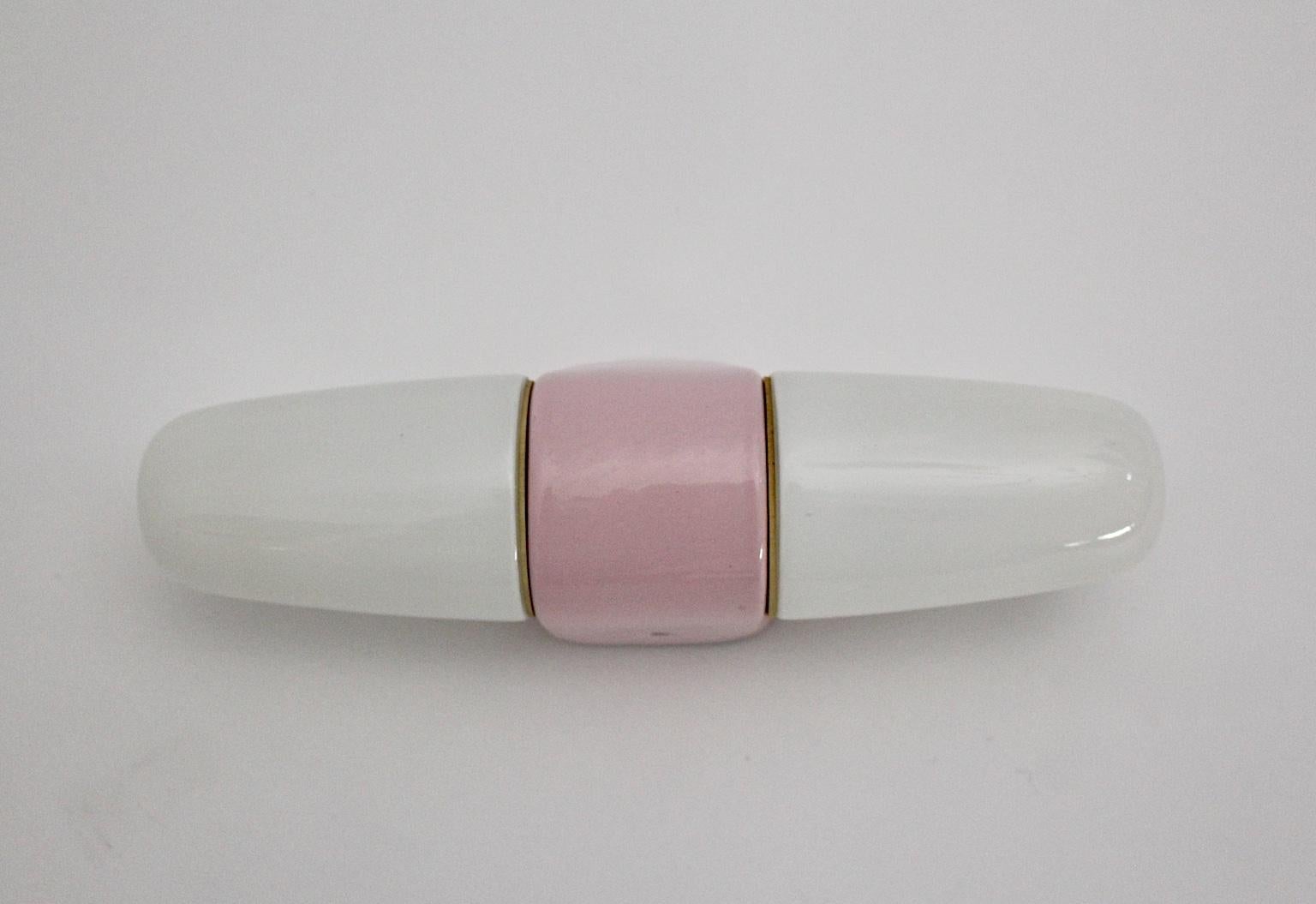 Wilhelm Wagenfeld Mid-Century Modern Vintage Pink Ceramic Glass Sconce, Germany For Sale 6