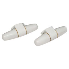 Wilhelm Wagenfeld Pair of Wall Lights, Porcelain and Glass, Germany, Mid-Century