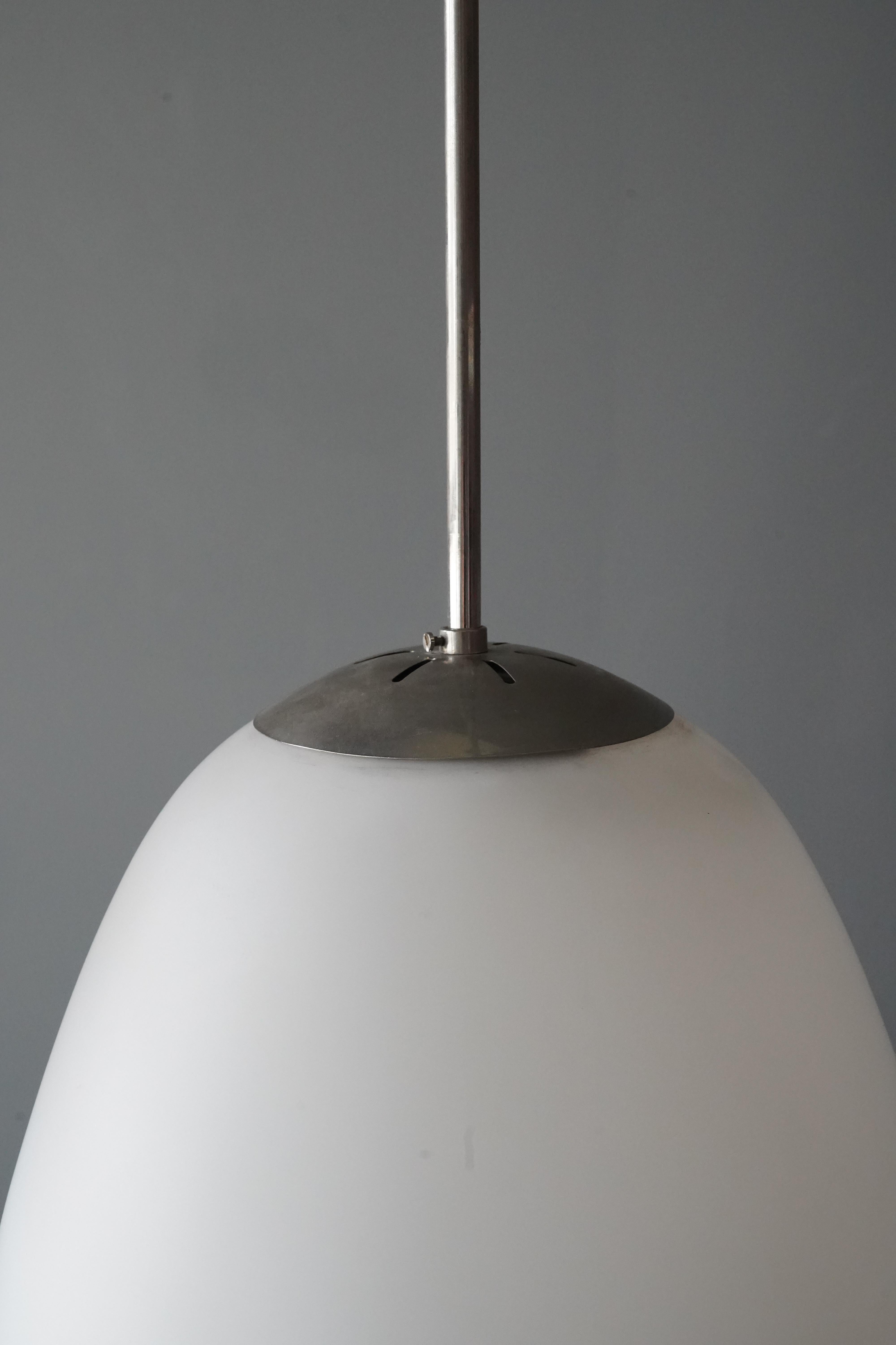 Wilhelm Wagenfeld, Pendant Lights, Glass, Metal, Peill & Putzler, Germany, 1952 In Good Condition In High Point, NC