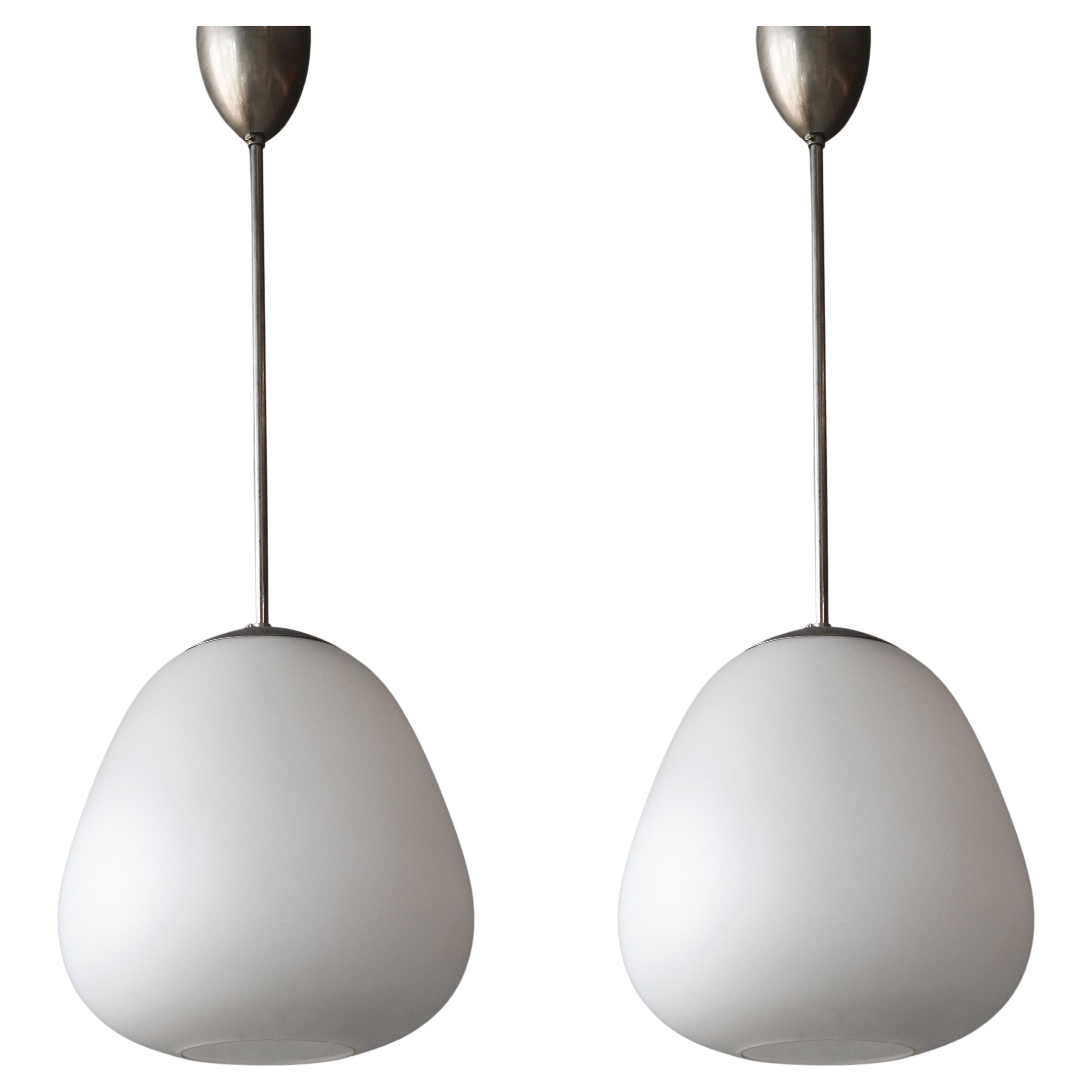 Wilhelm Wagenfeld, Pendant Lights, Glass, Metal, Peill 
Putzler, Germany, 1952