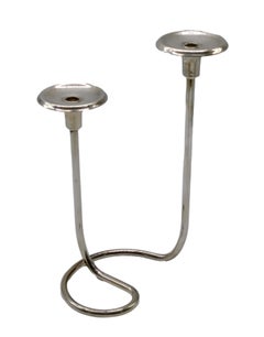 Wilhelm Wagenfeld Kerzenhalter aus Silberblech, Deutschland 1950er Jahre