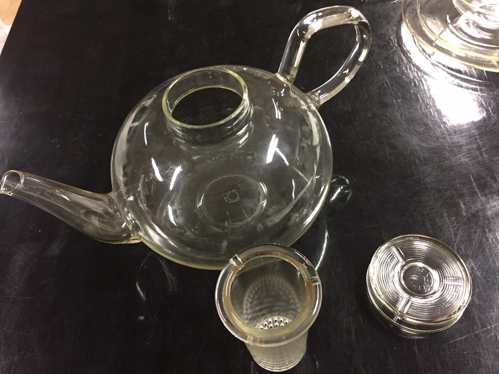 Hand-Crafted Wilhelm Wagenfeld Schott Jena Original Bauhaus Glass Tee Set