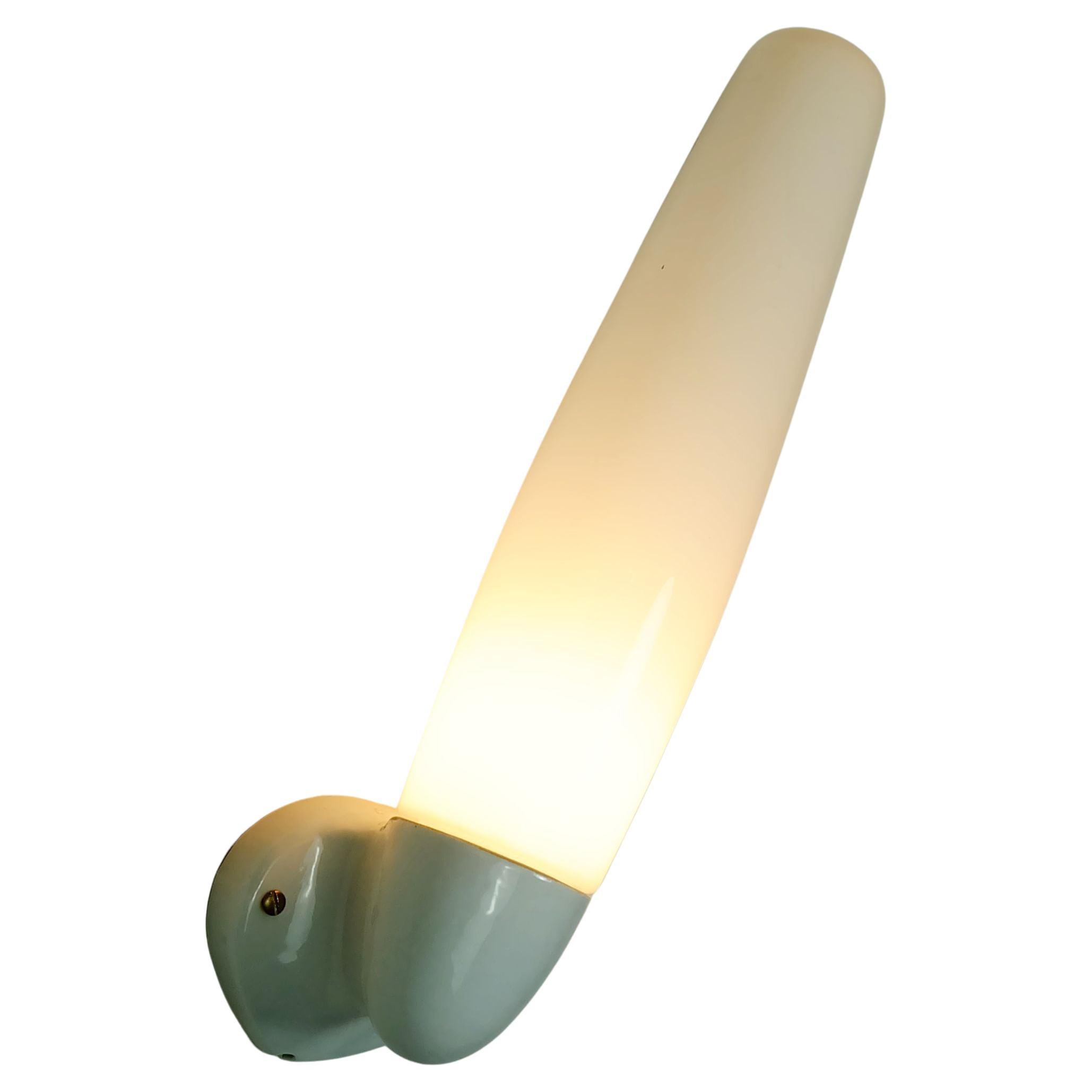 wilhelm wagenfeld SCONCE ceramic and opaline glass 1955 bathroom lamp