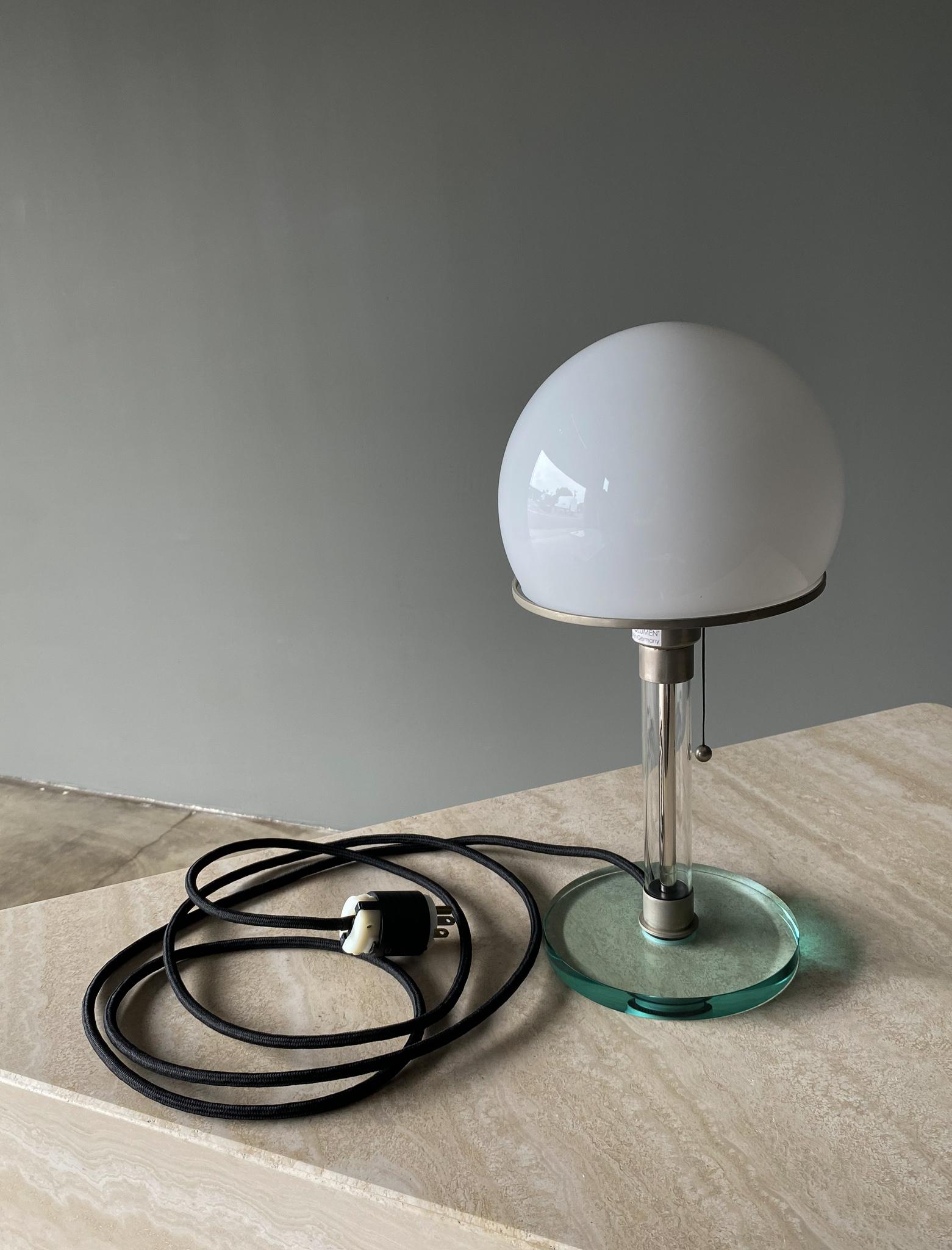 Late 20th Century Wilhelm Wagenfeld Table Lamp For Tecnolumen, Germany 1990s