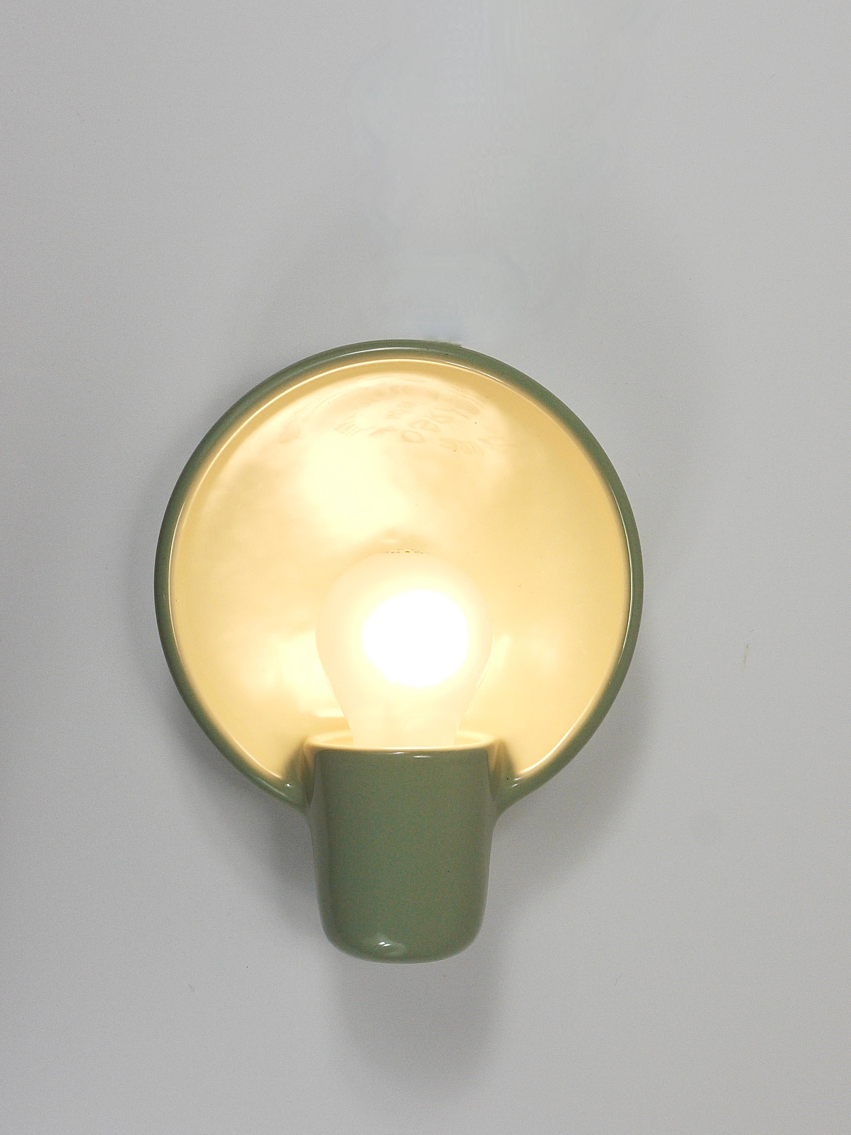 Mid-Century Modern Wilhelm Wagenfeld Three Round Bauhaus Sconces Wall lights, Linder Germany, 1950s
