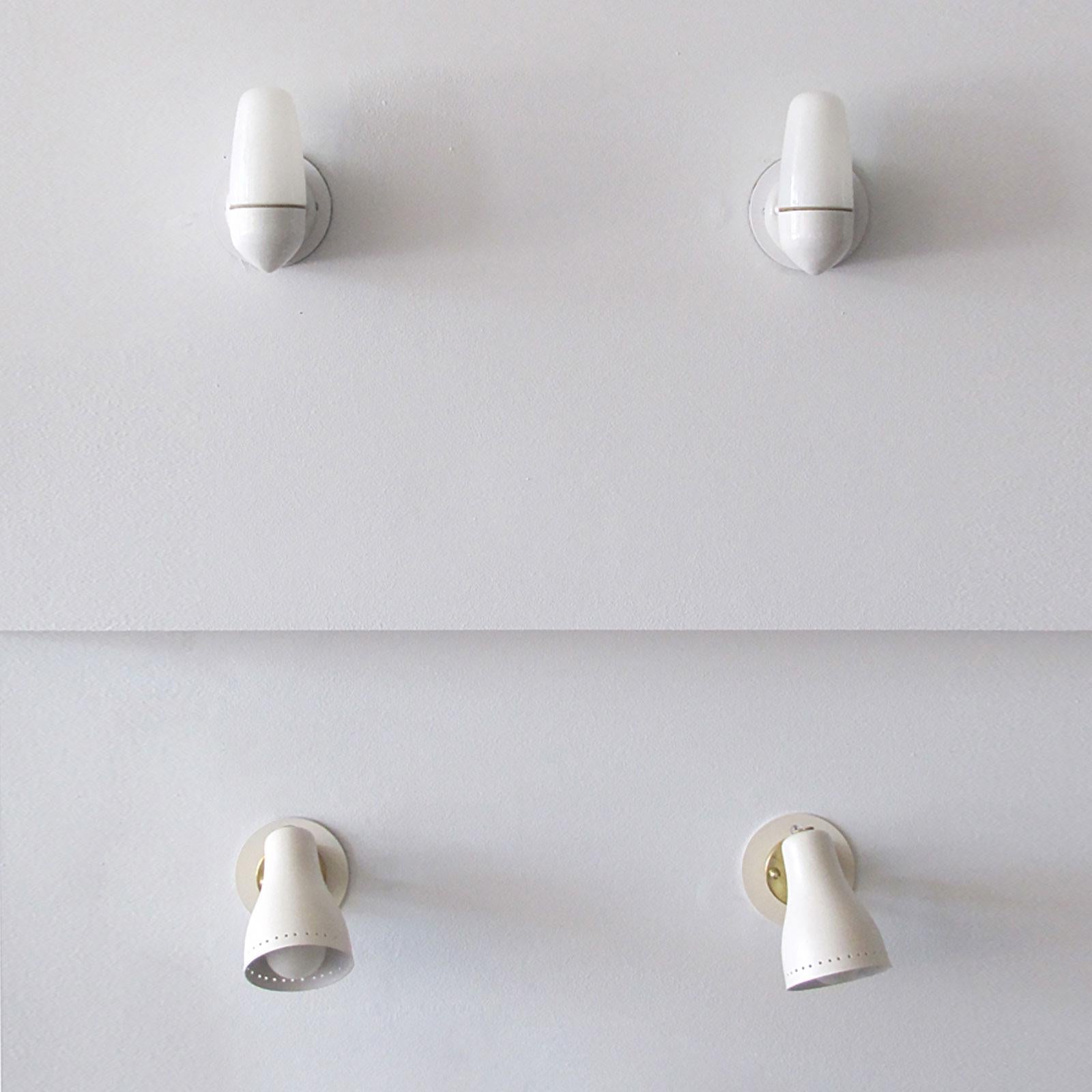 Wilhelm Wagenfeld Wall Lights for Lindner, 1950 In Good Condition For Sale In Los Angeles, CA