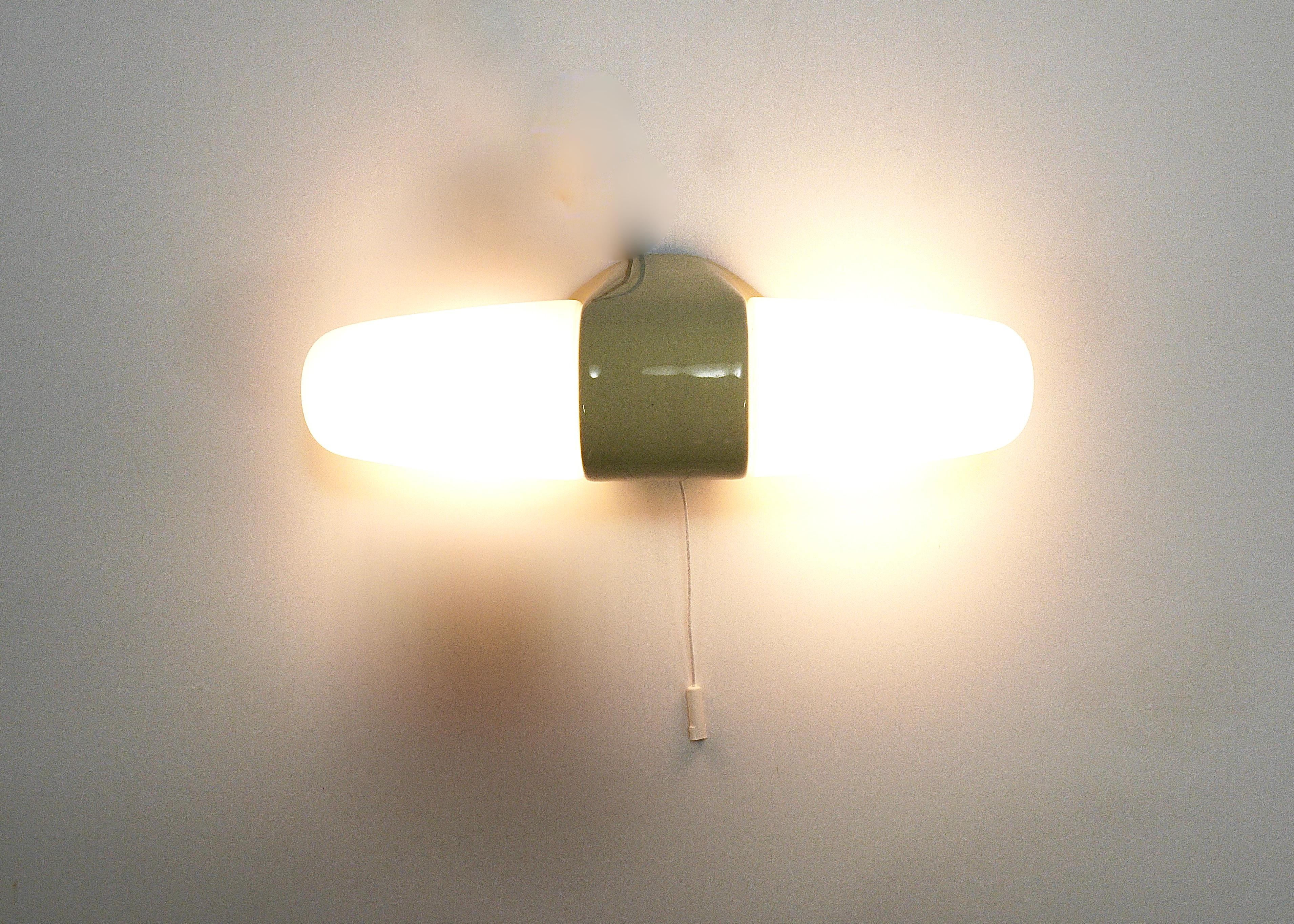 20th Century Wilhelm Wagenfeld Yellow Bauhaus Sconce / Double Wall Light by Linder Germany For Sale