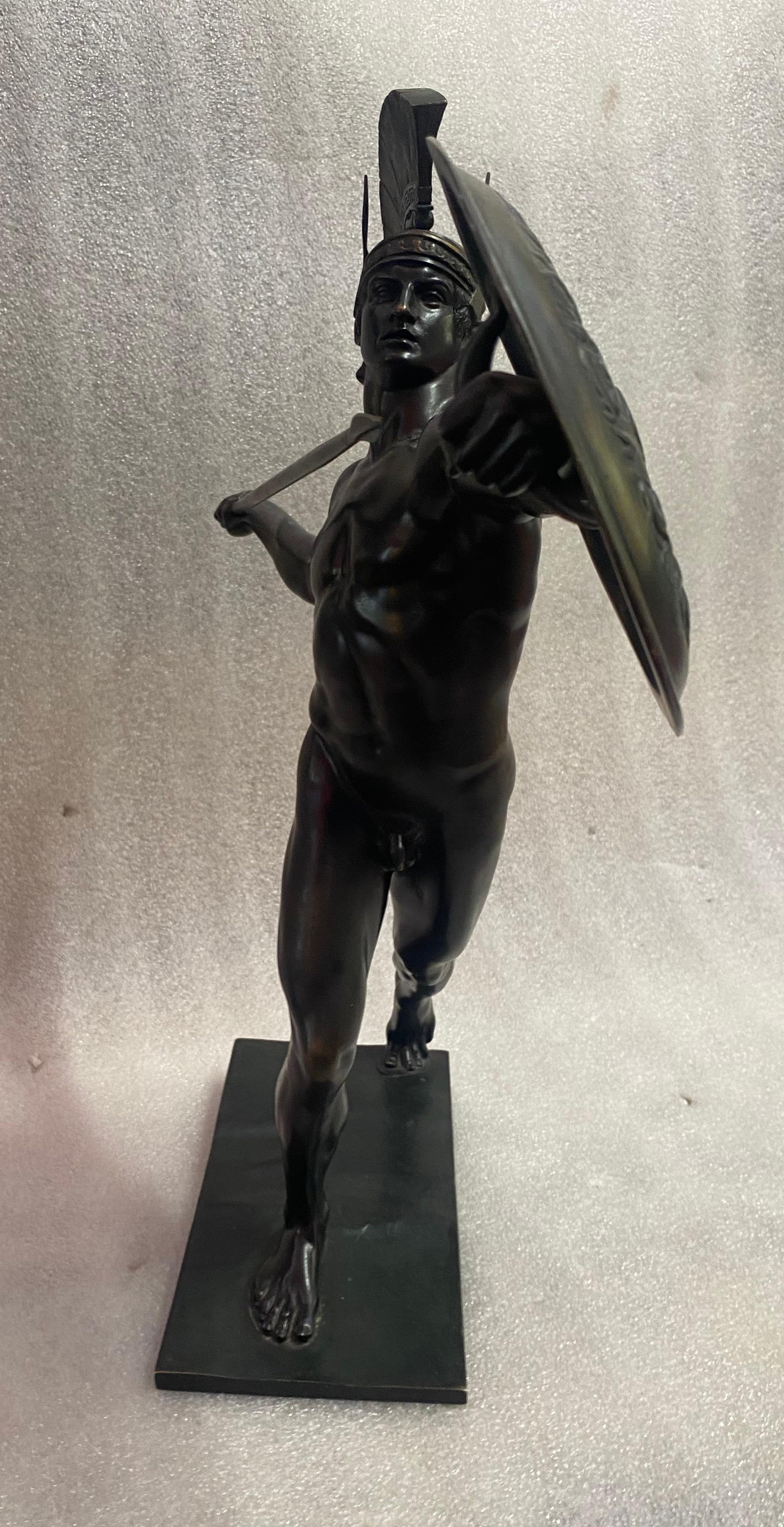 Wilhelm Wandschneider Achilles Bronze Signed H 43 Cm 4