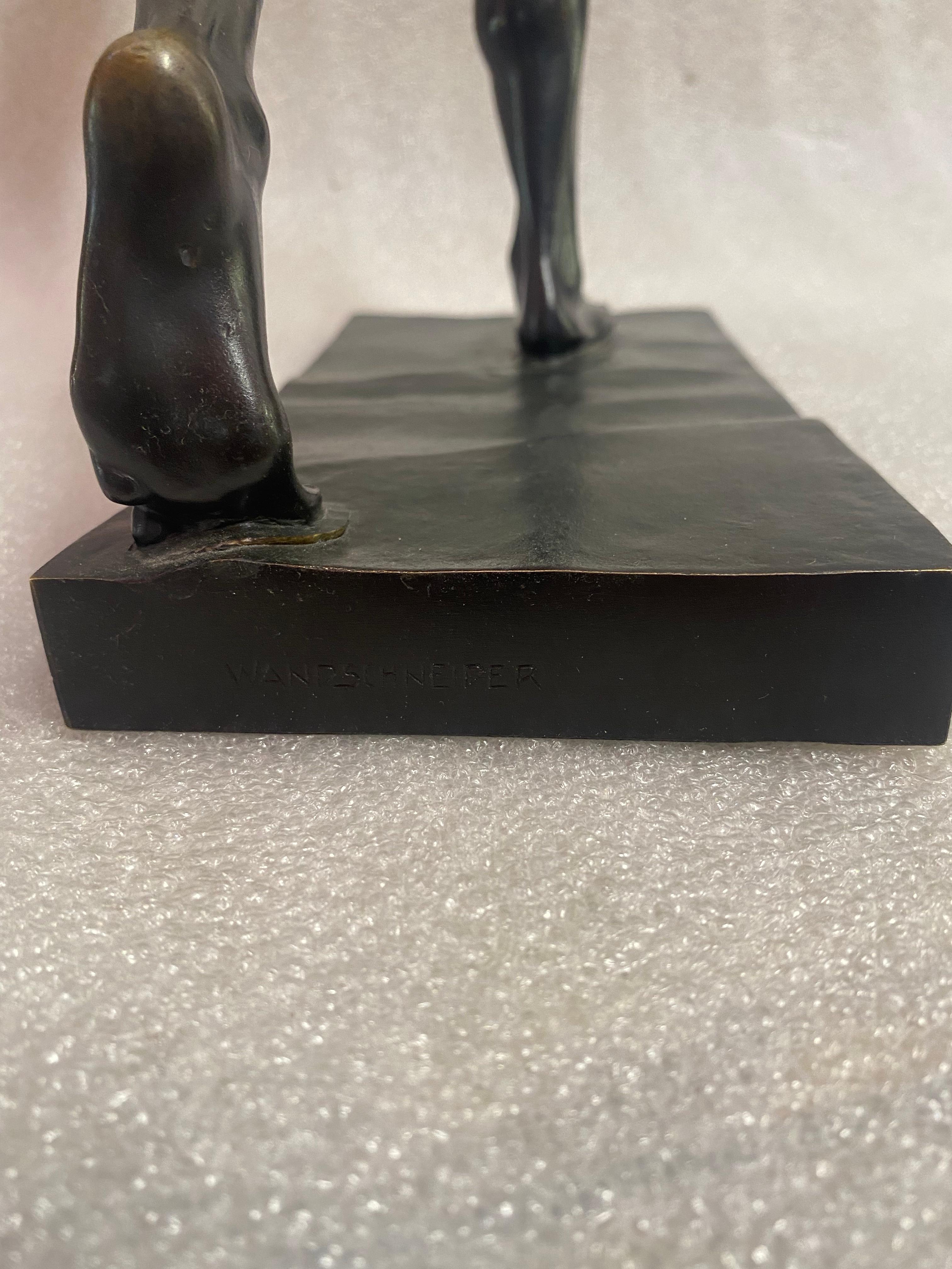 Early 20th Century Wilhelm Wandschneider Achilles Bronze Signed H 43 Cm