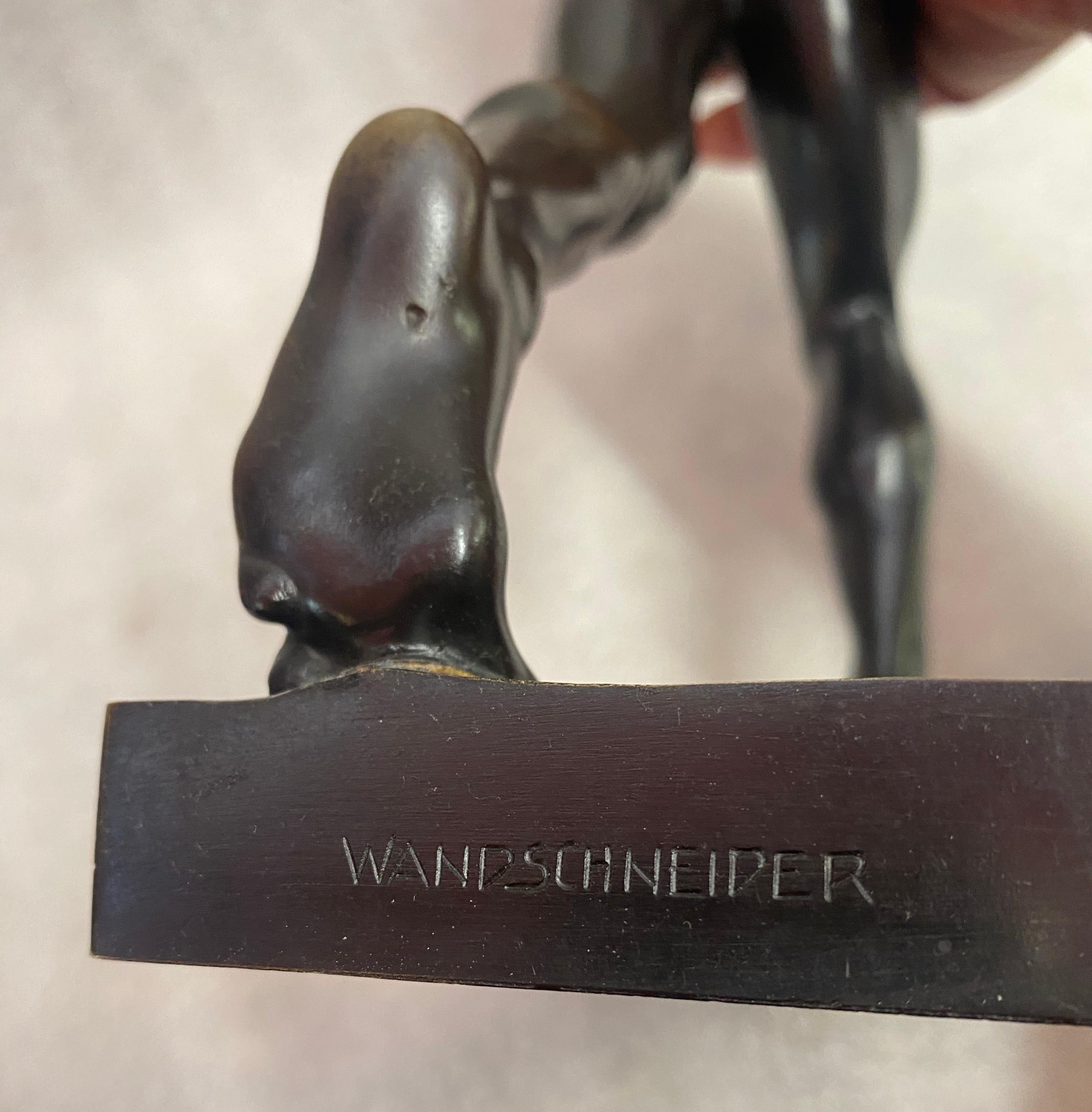 Wilhelm Wandschneider Achilles Bronze Signed H 43 Cm 1