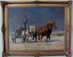 winter Landscape with horses drawing a cart, by Wilhelm Westrop