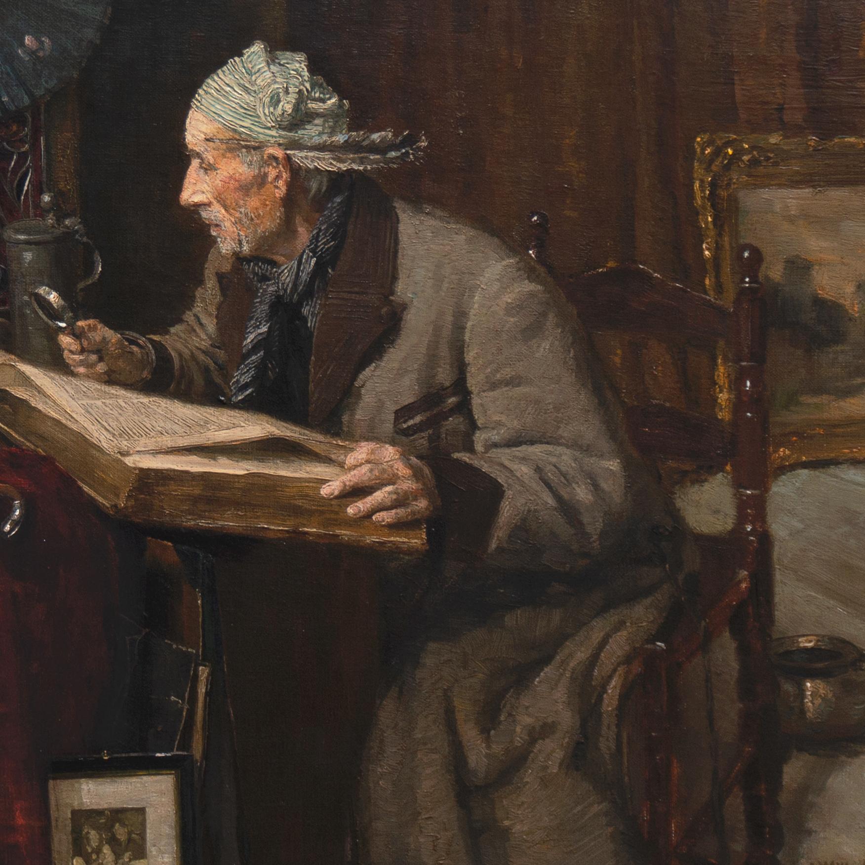'Il vecchio antiquario', Accademia Reale di Berlino, Thieme-Becker, Olio in mostra - Painting Realismo di Wilhelm Wrage