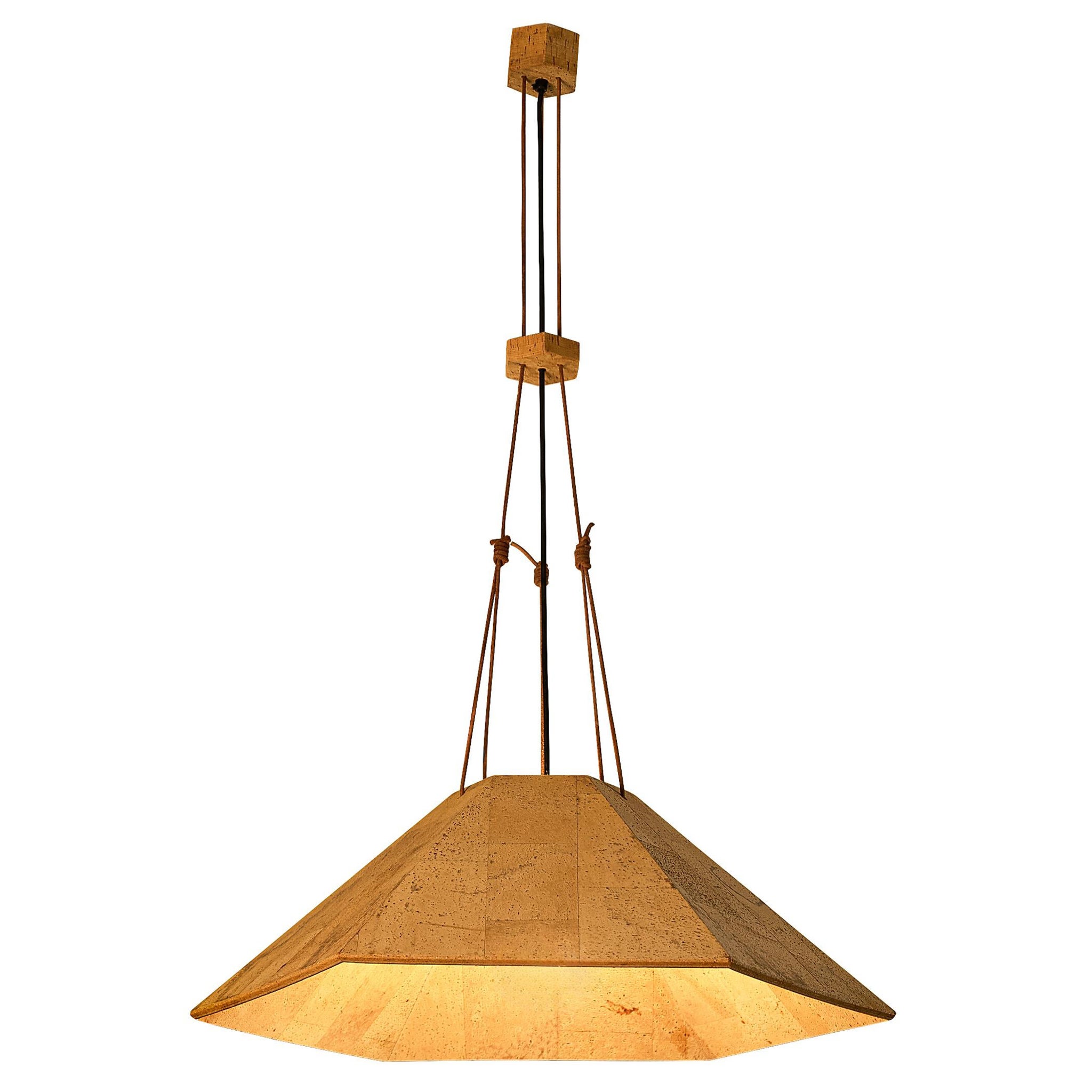 Wilhelm Zannoth for Design M ‘Zanil’ Ceiling Lamp in Cork For Sale