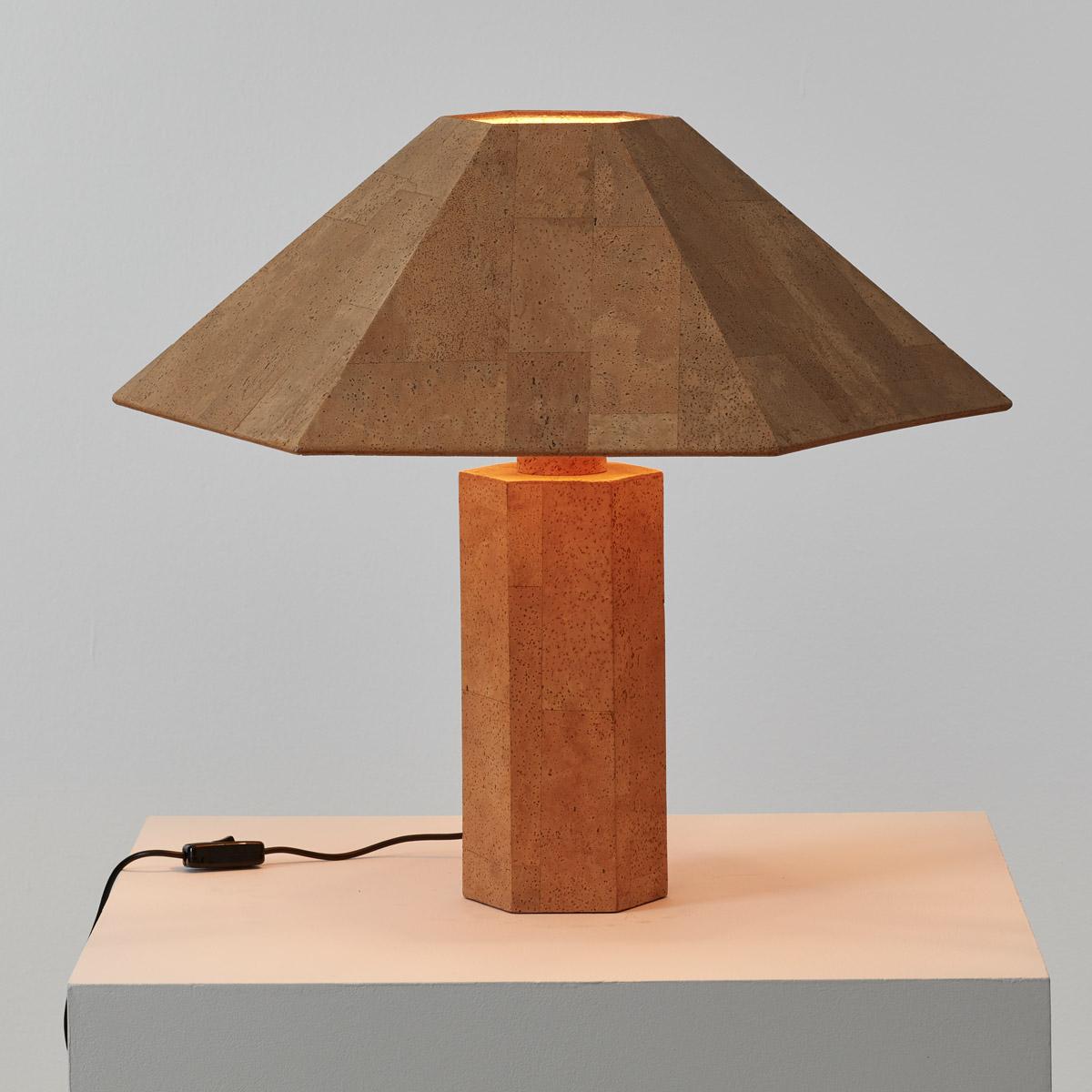 German Wilhelm Zanoth and Ingo Maurer Hexagonal Cork Desk Lamp, Design M, 1974