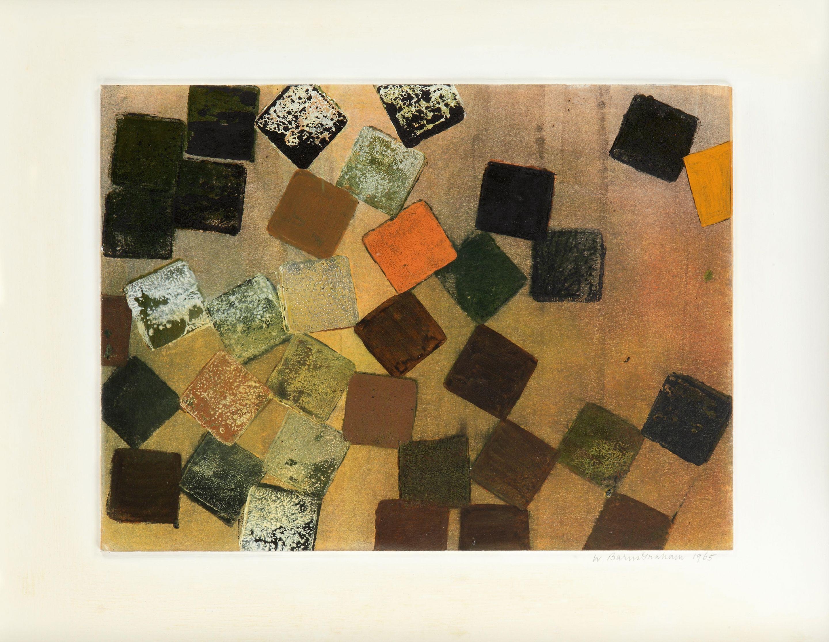 Wilhelminia Barns-Graham, Autunno, Modern British, Olio, Carta, 1965, St Ives - Painting Moderno di Wilhelmina Barns-Graham